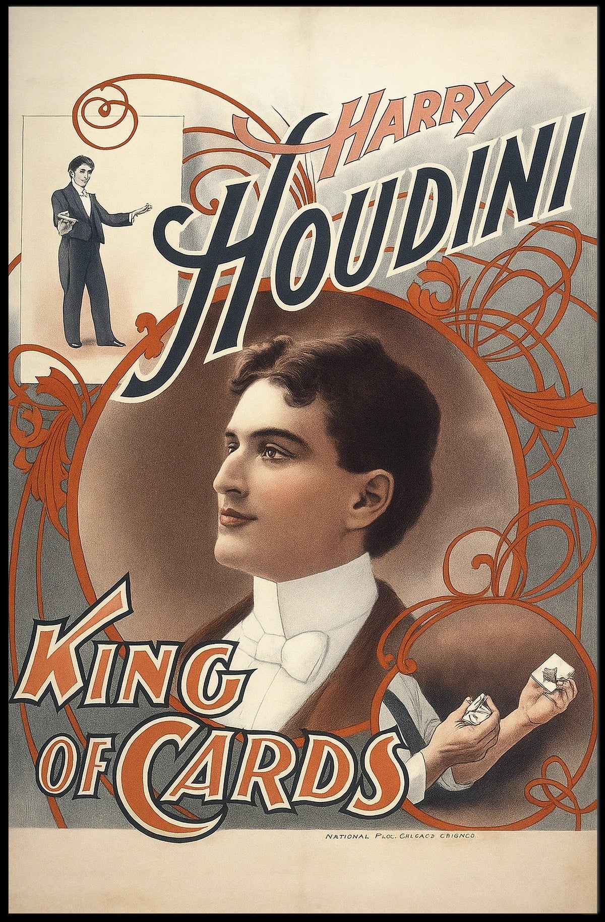 Harry Houdini King Of Cards Poster