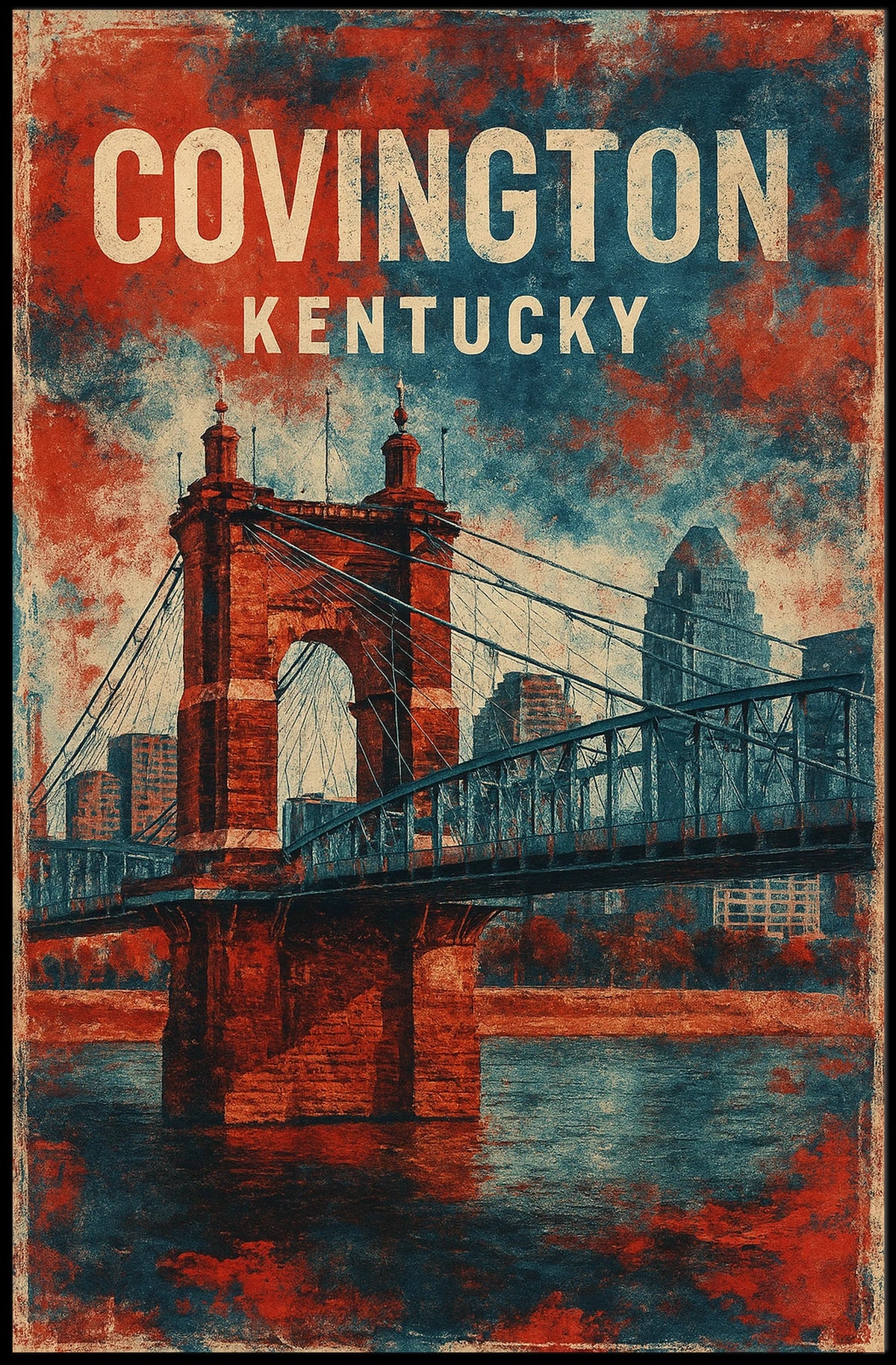 Covington, Kentucky Bridge Poster