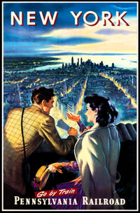 New York City Travel Glamorous Rail Poster Vintage Wall Art