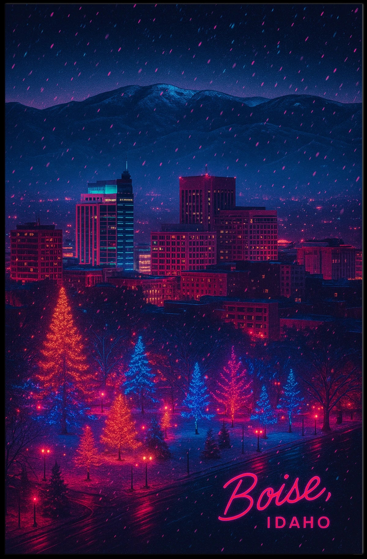 Boise, Idaho Winter Wonderland Poster