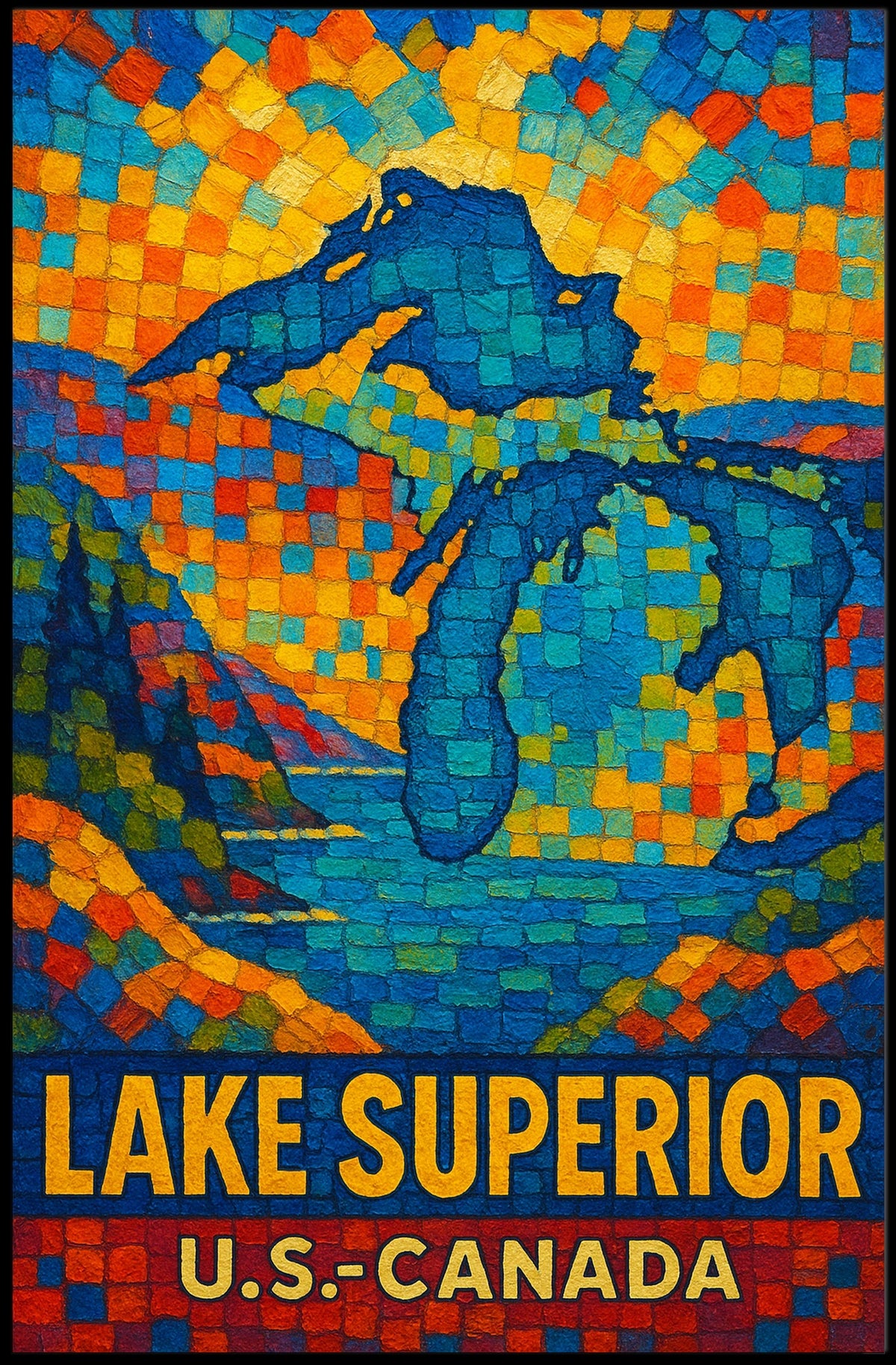 Lake Superior U.S.-Canada Poster
