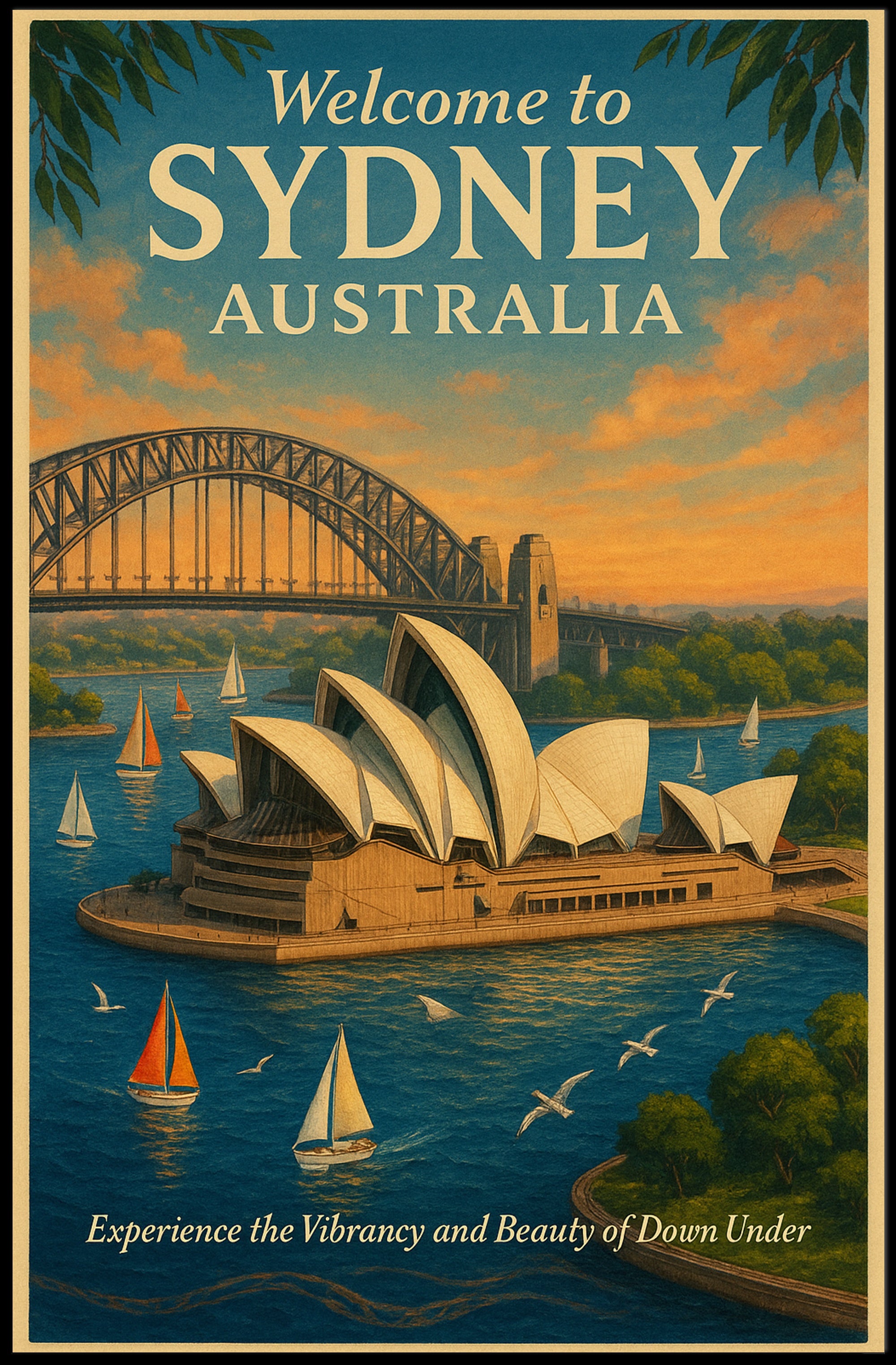 Sydney Vintage Travel Poster Wall Art Print