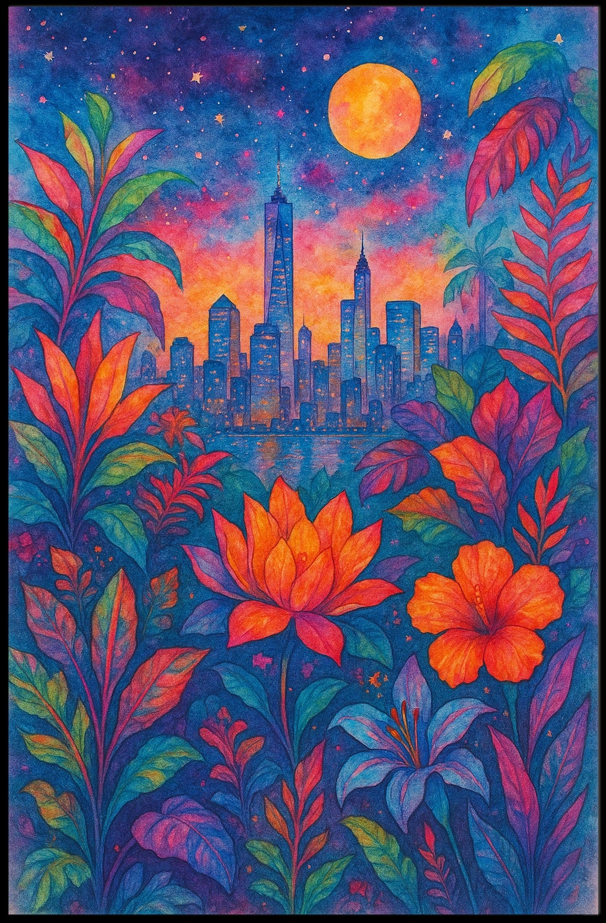 Cityscape In Bloom Poster