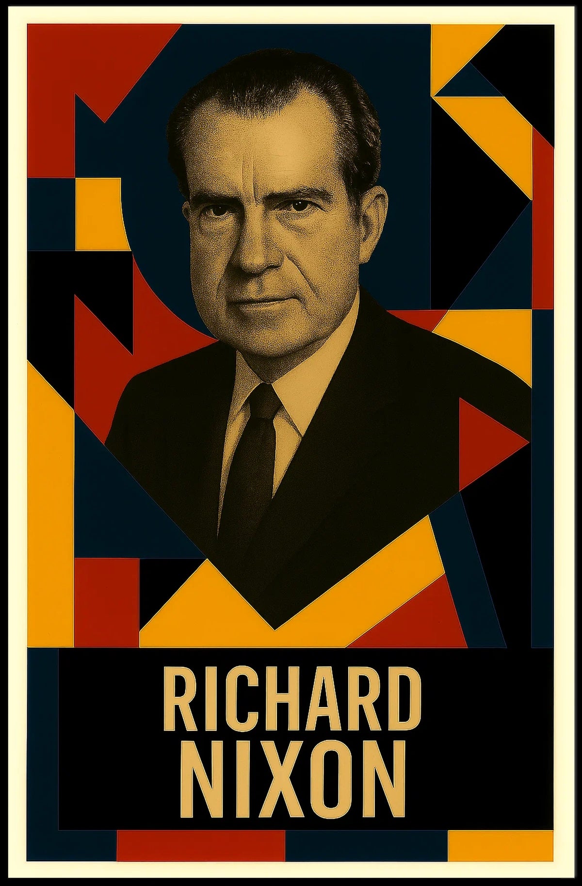 Richard Nixon 37th President of the United States Abstract Pop Poster