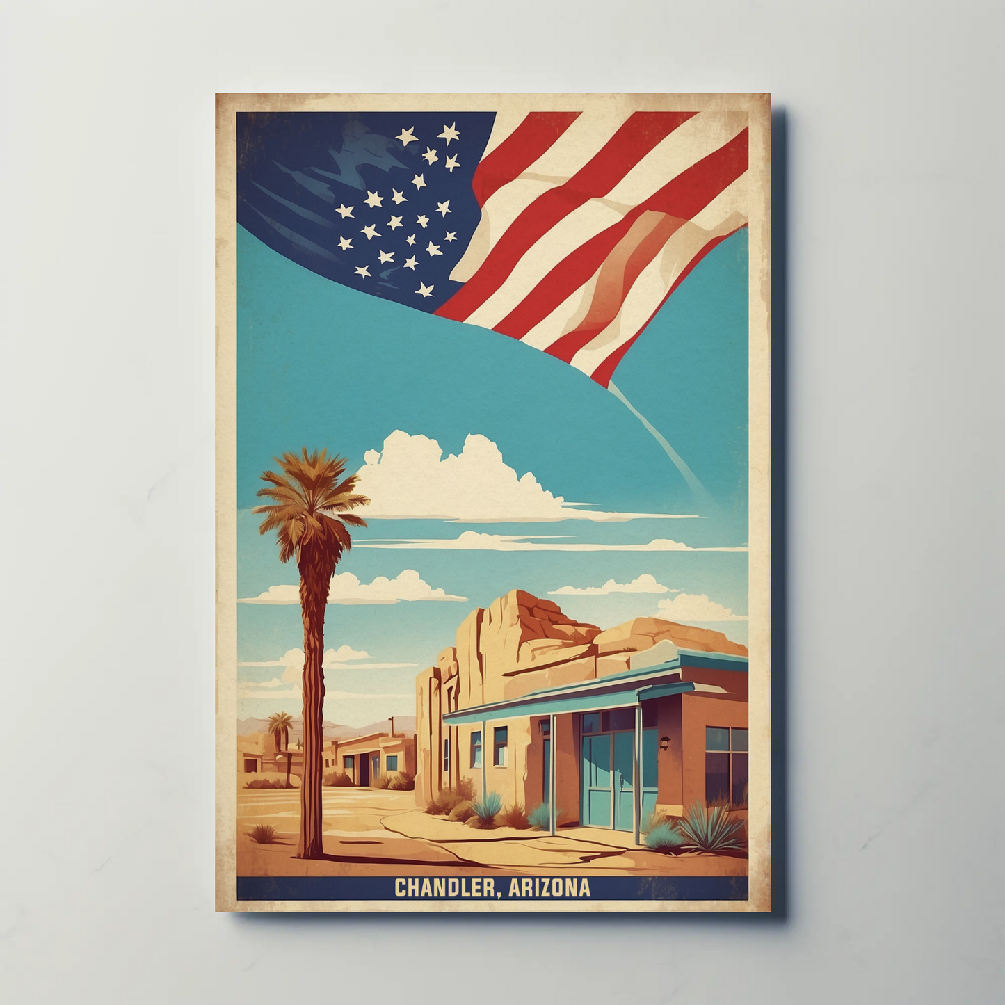 Chandler Arizona American Pride Vintage Travel Poster