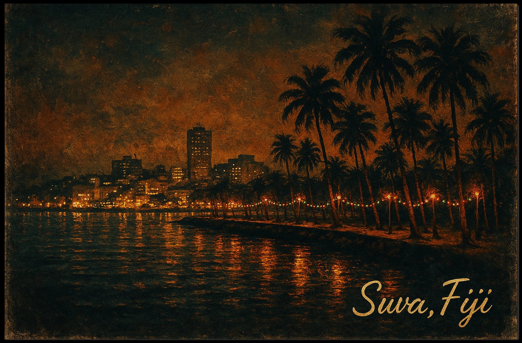Suva, Fiji Nightscape Poster