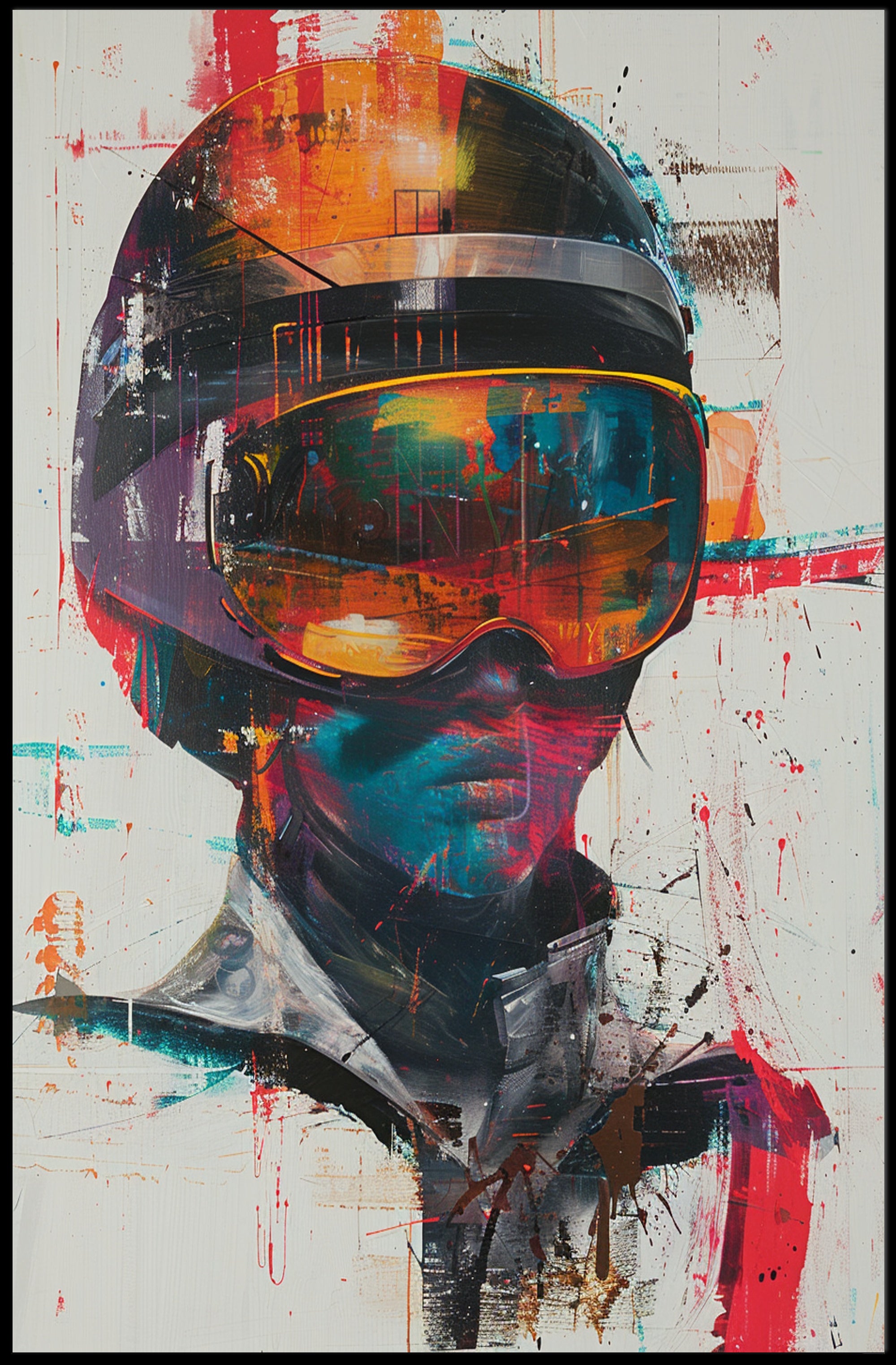 Futuristic Racer Art Print Poster for Home Decor and Wall Decoration PosterGoat