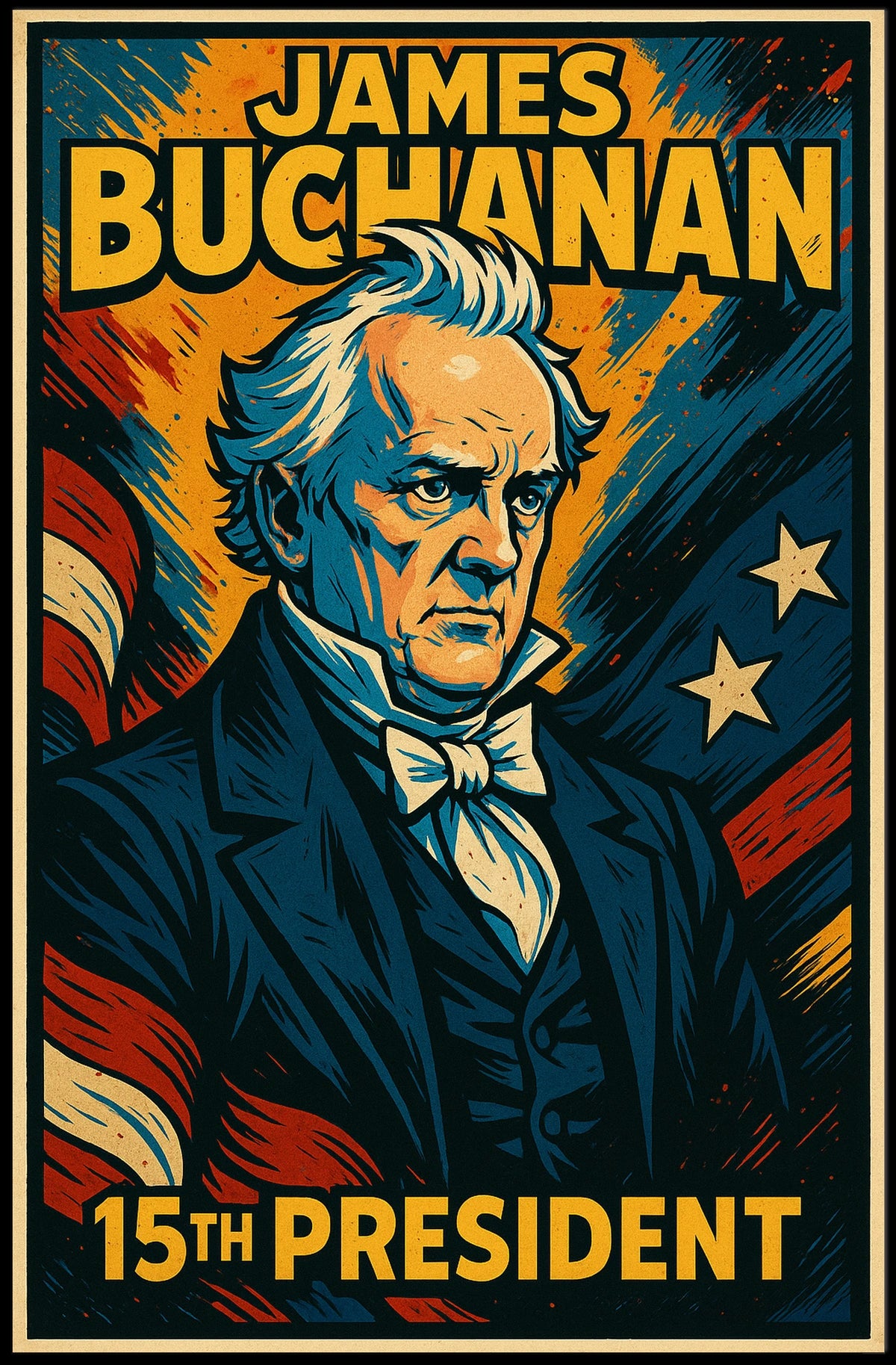 James Buchanan 15th President Poster Historical Wall Art