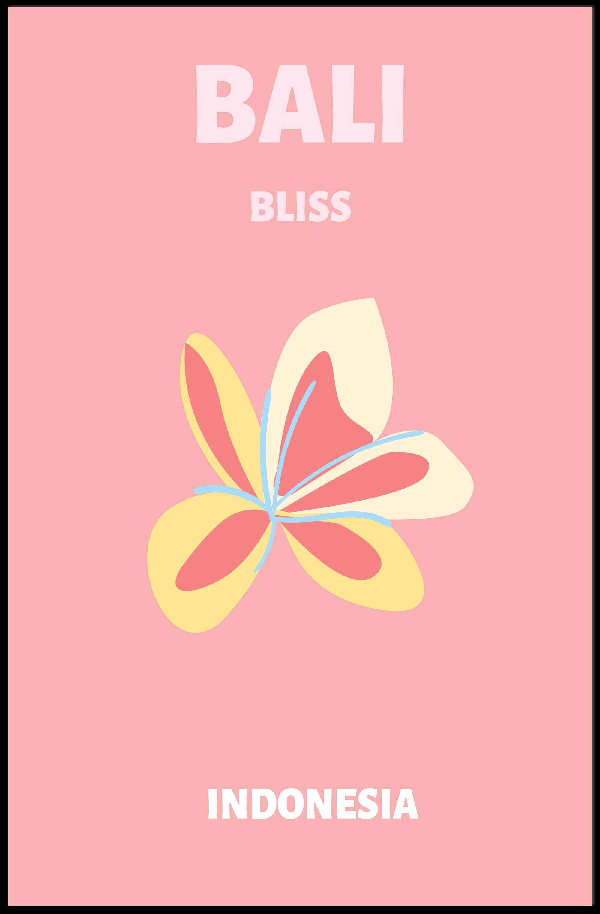 Bali Bliss Pastel Paradise Travel Poster PosterGoat
