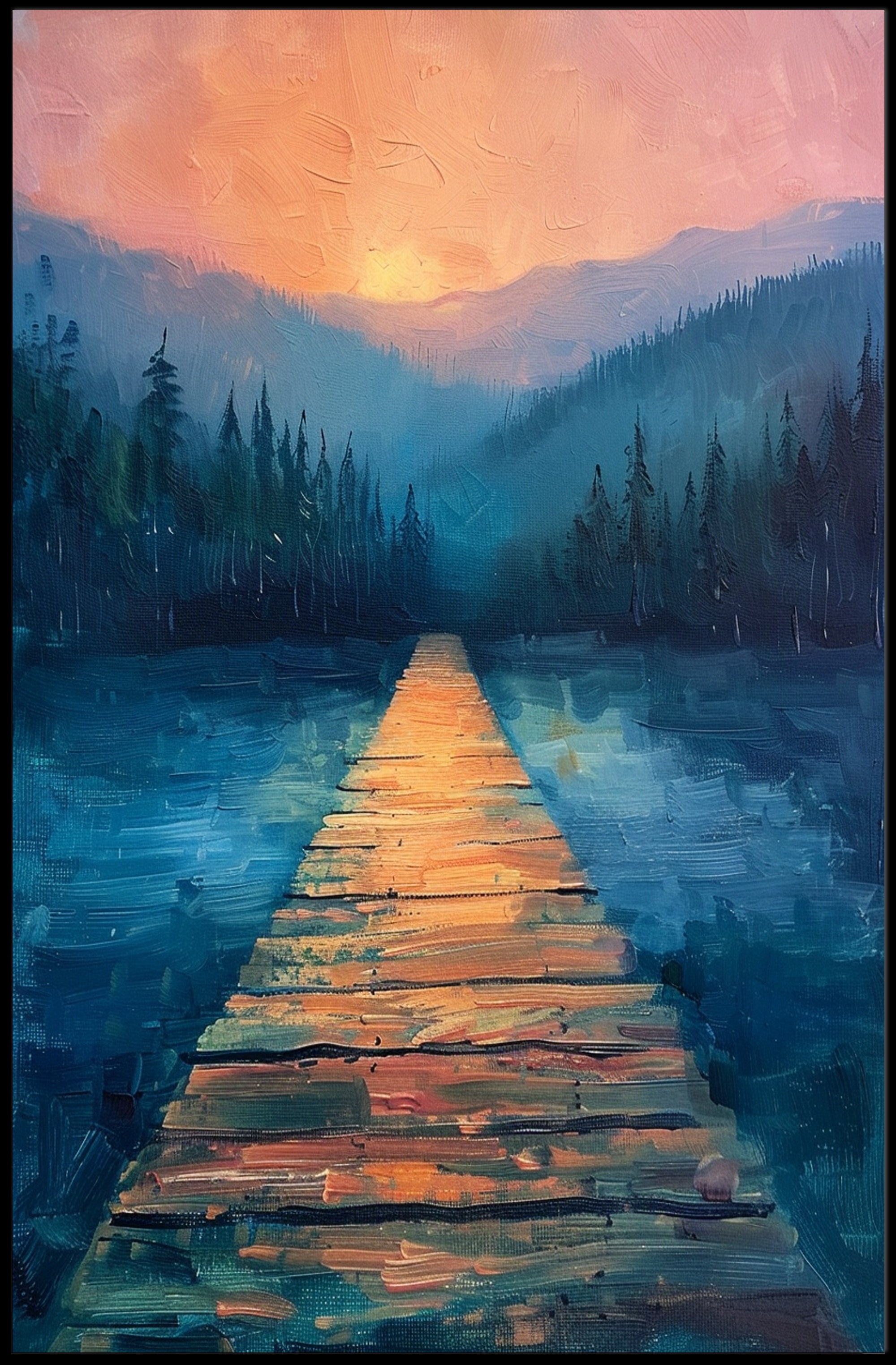 Serene Dreamlike Landscape Art Print - Abstract or Artistic Poster PosterGoat