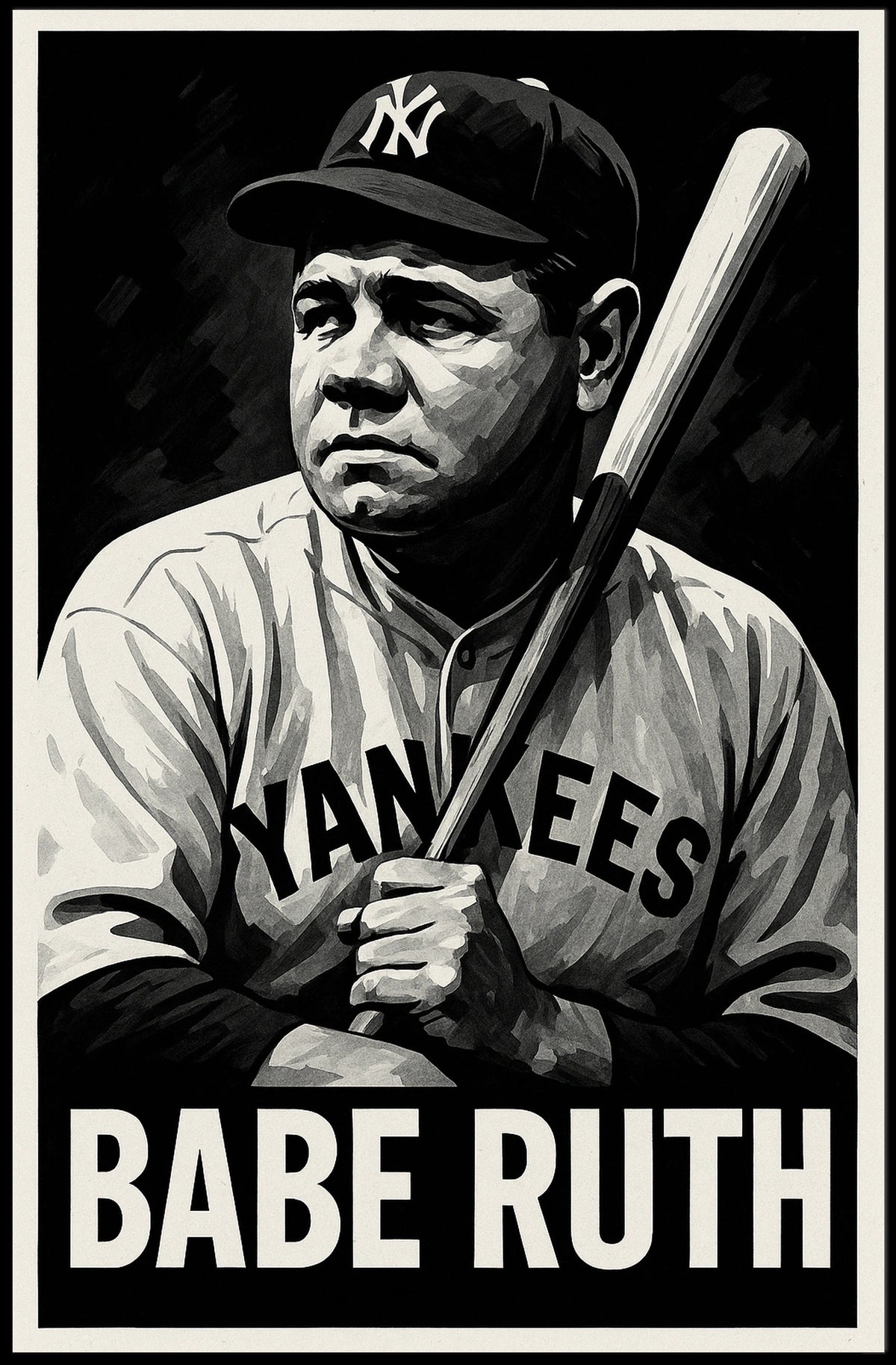 Babe Ruth Legendary Baseball Icon Poster