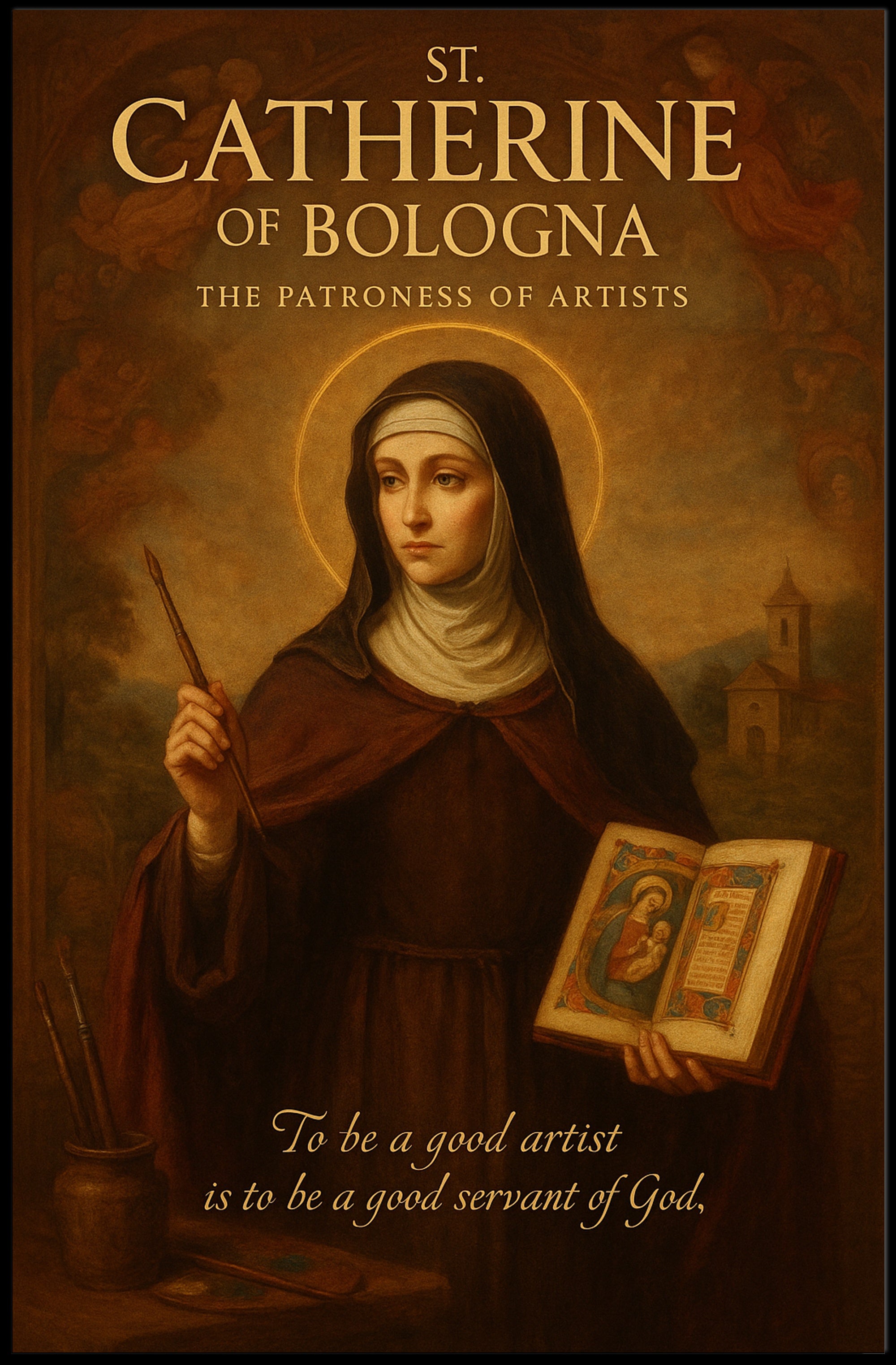 St Catherine Of Bologna Patroness Poster Print