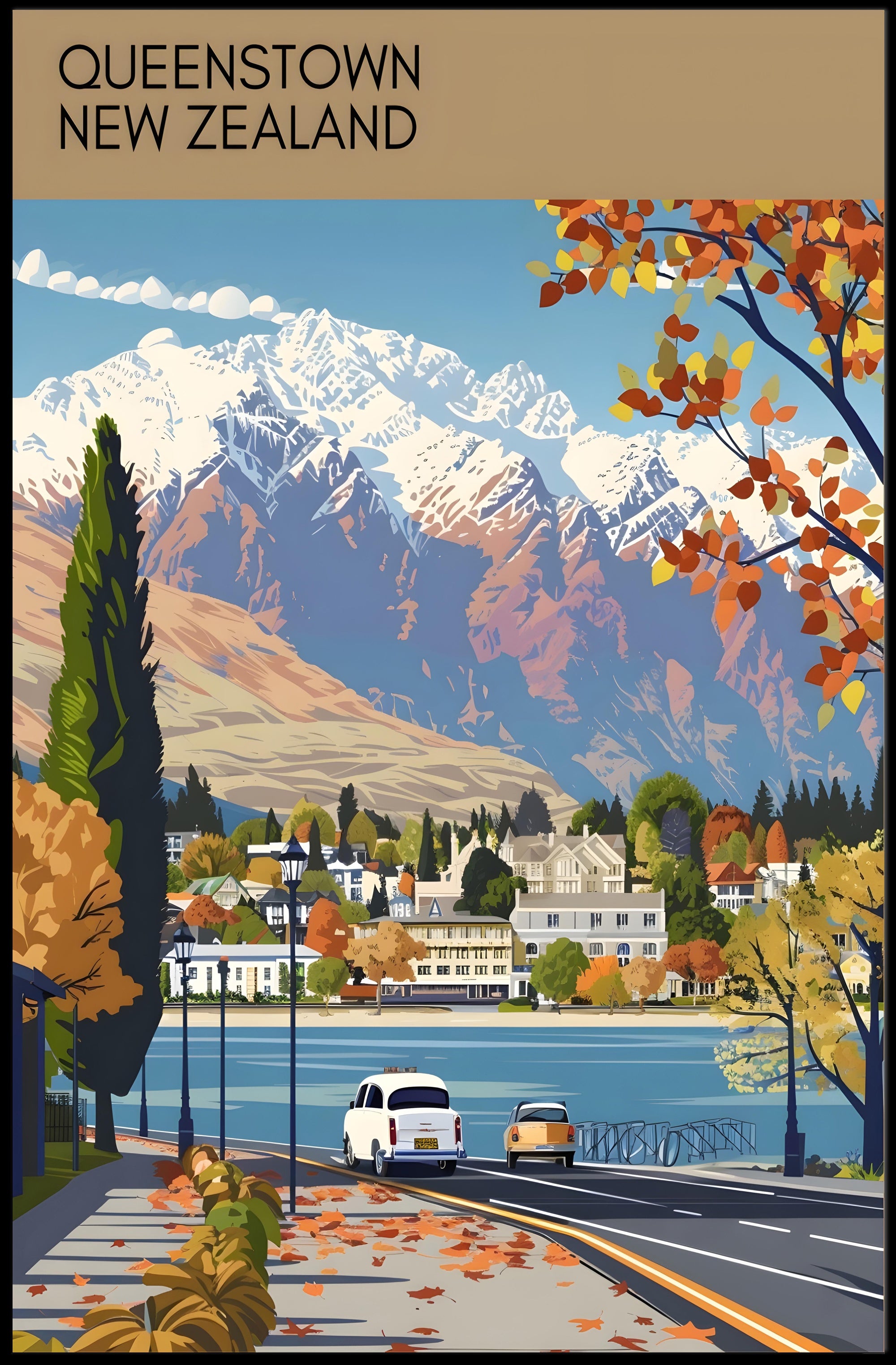 Scenic View of Queenstown Poster