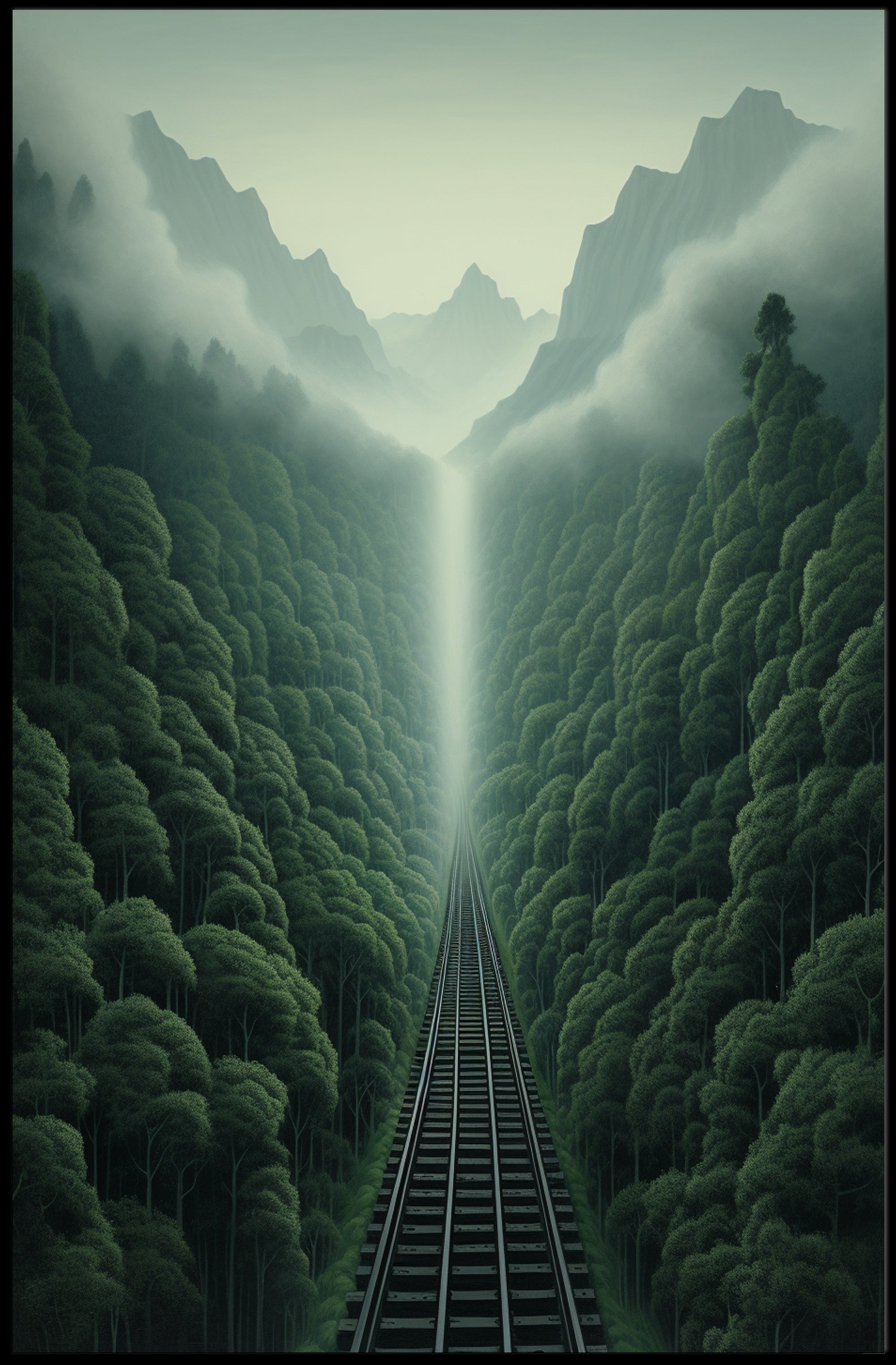 Journey Through The Misty Mountains Poster