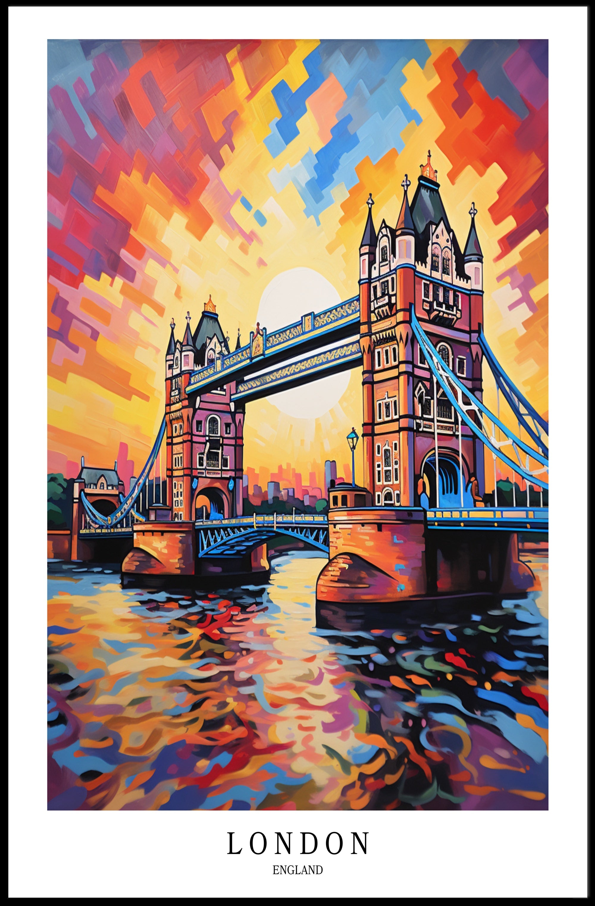 London Bridge in Vibrant Colors Poster PosterGoat