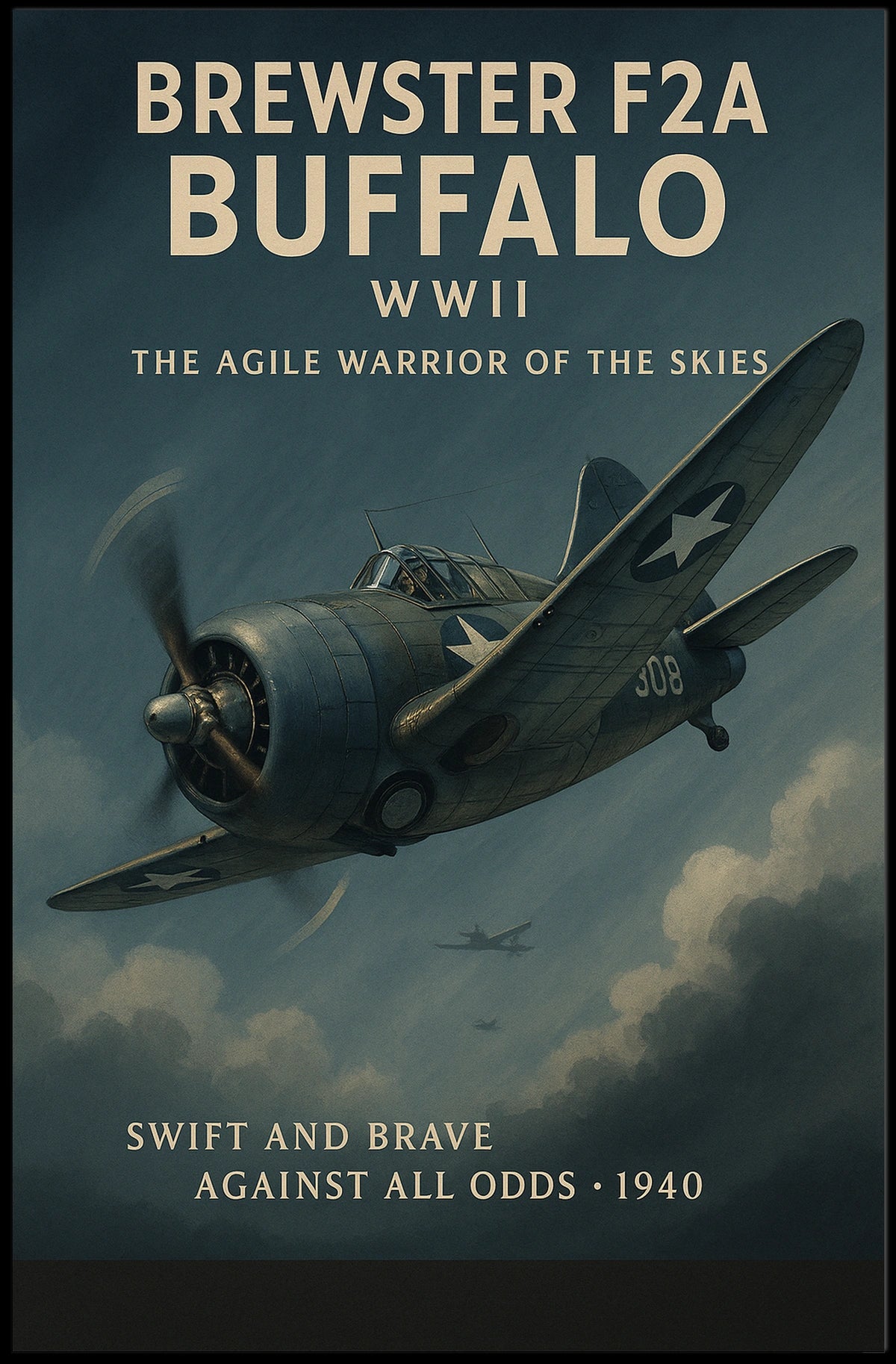 Brewster F2A Buffalo The Agile Warrior Poster