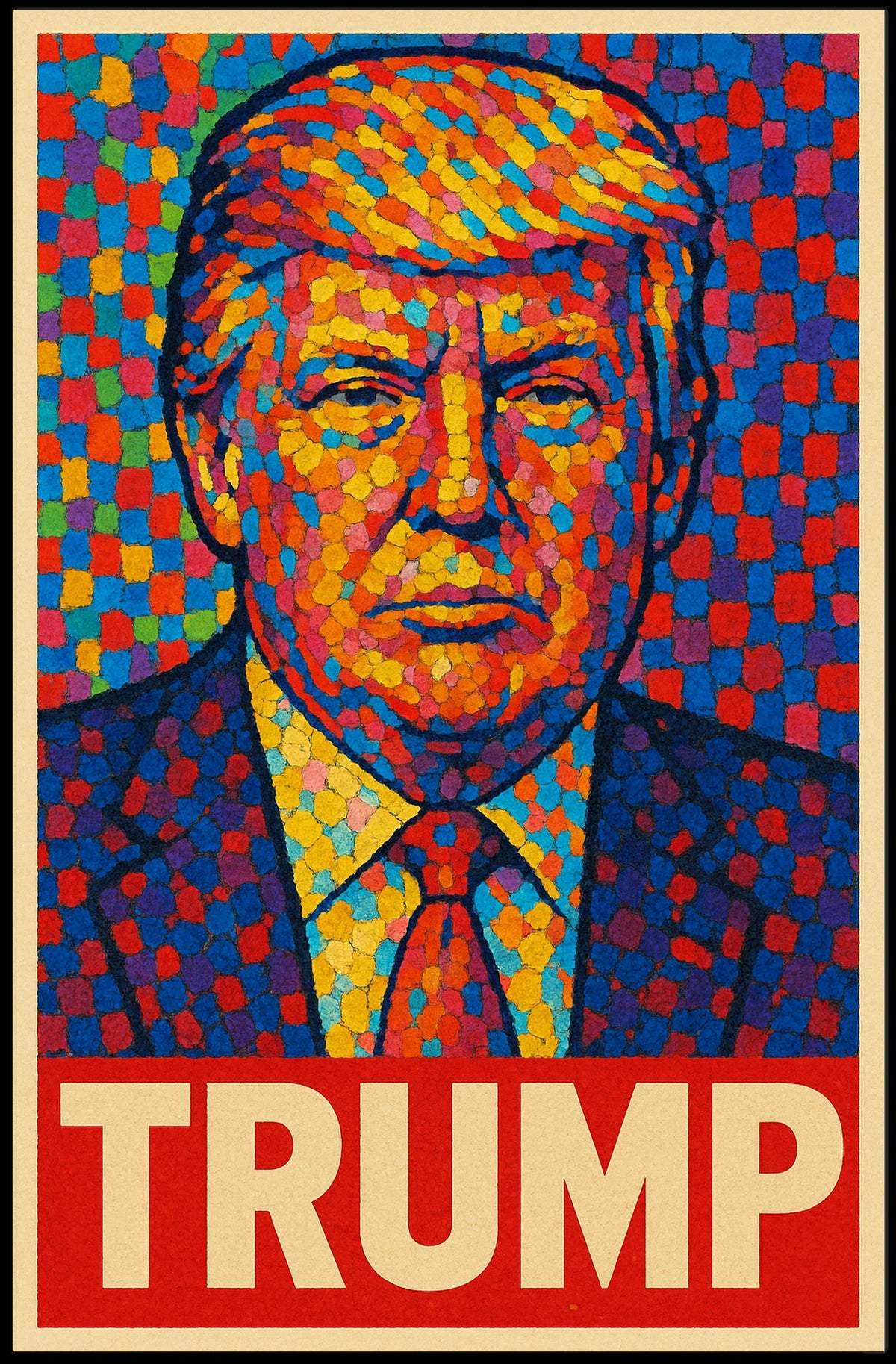 Trump Mosaic Patriotic Pop Art Poster