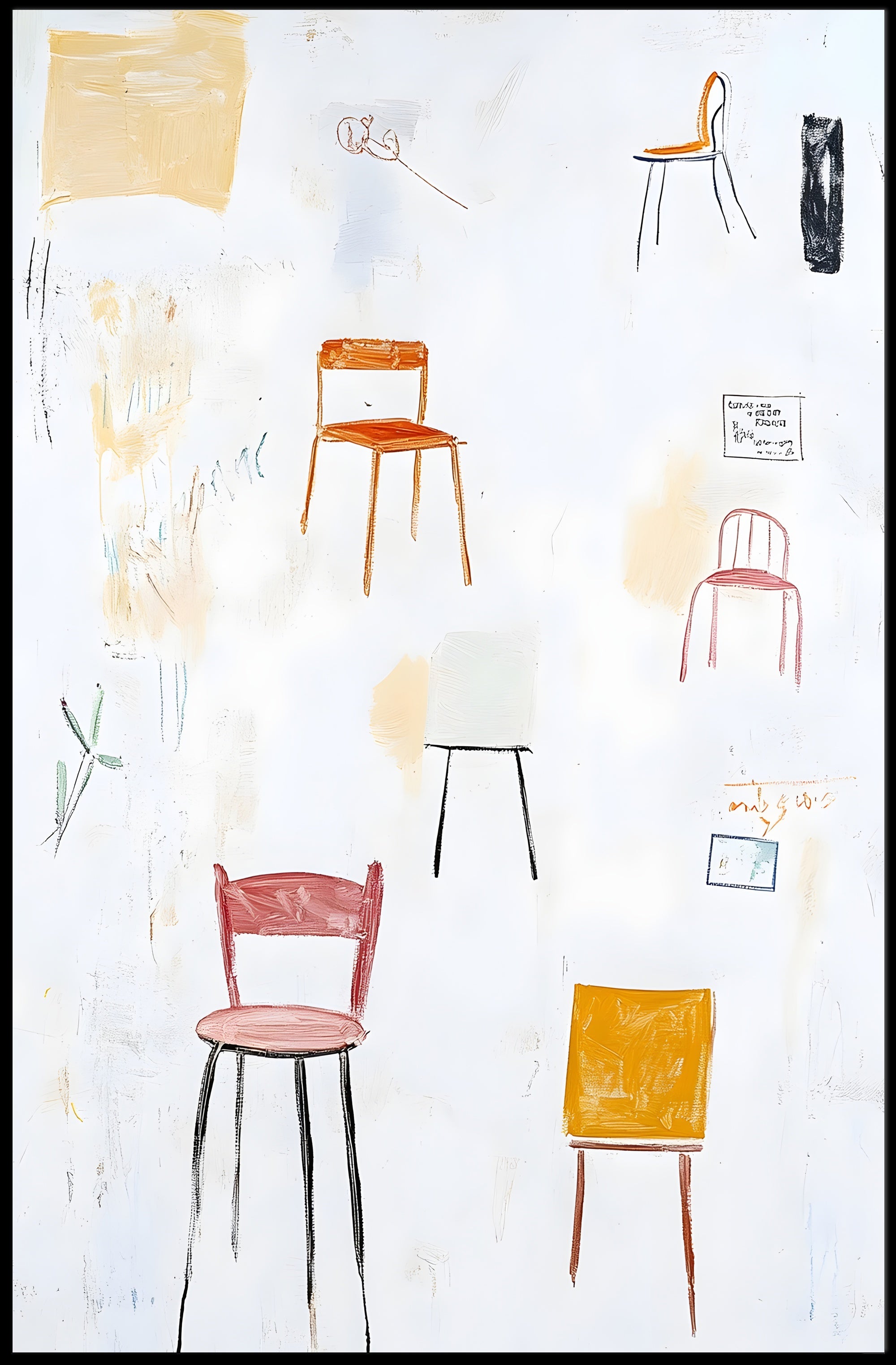 Abstract Chair Study Poster Modern Art Print Decor