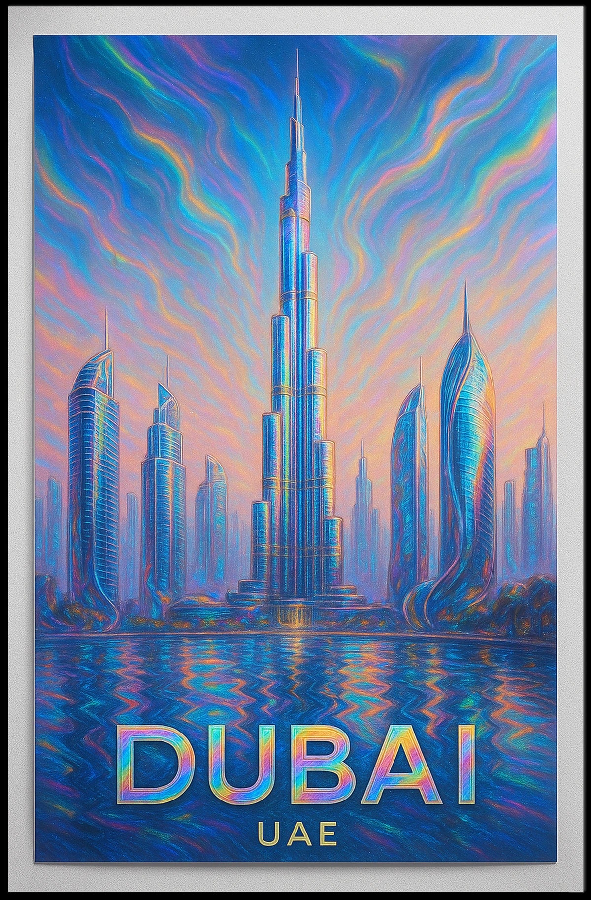 Dubai Skyline Artistic Impression Poster