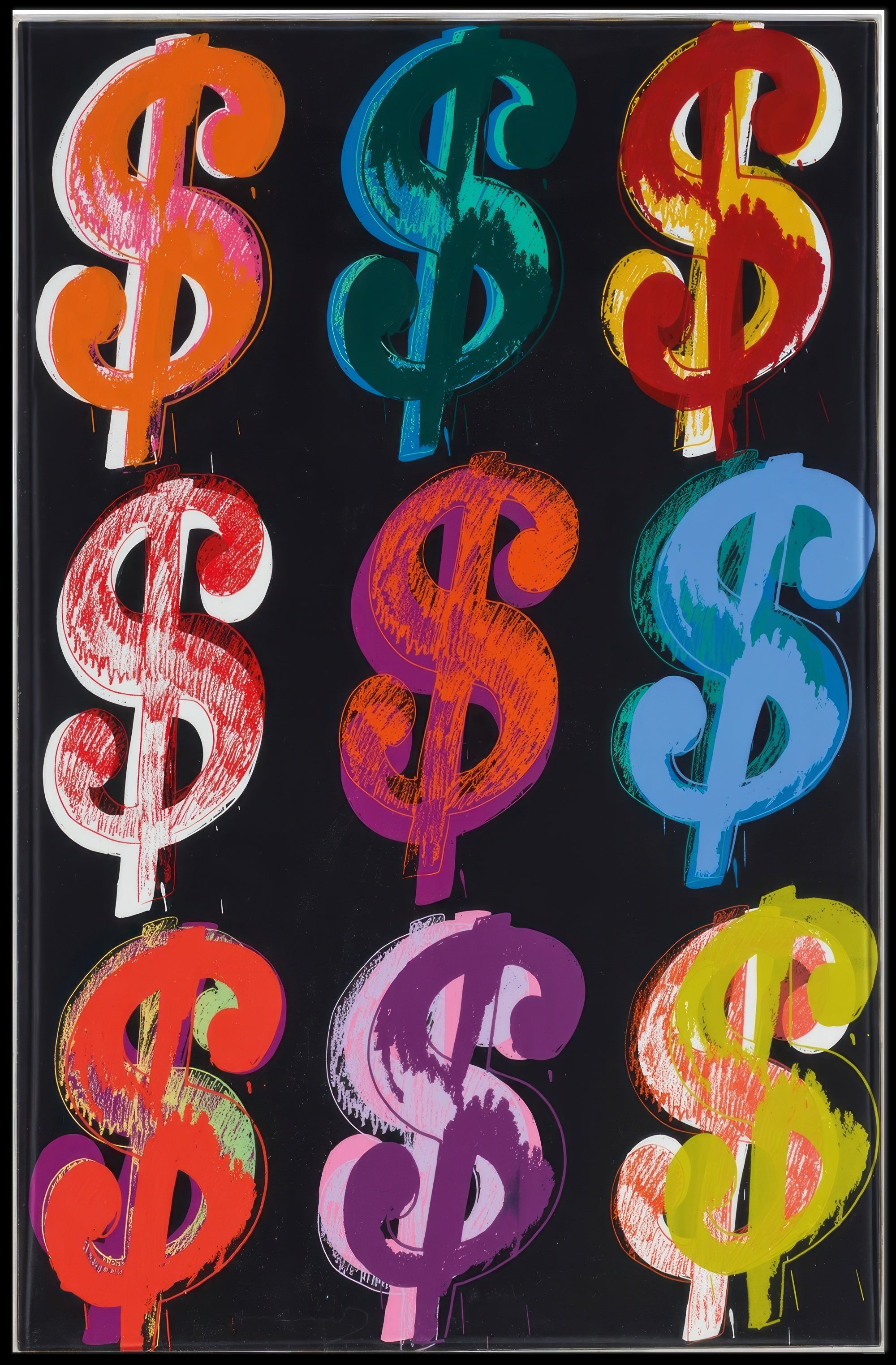 Dollar Sign Pop Art Poster Modern Bright Money Wall Art