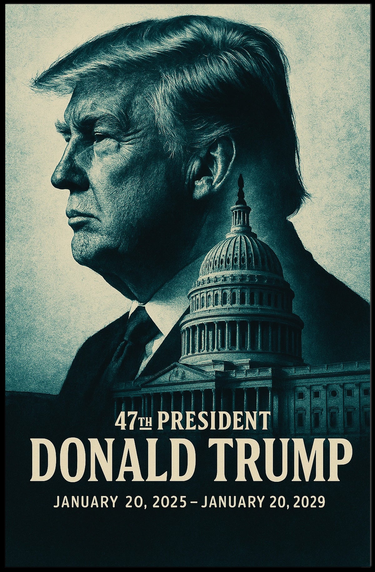 Iconic Donald Trump 47th President Leadership American History Scenic Art Poster