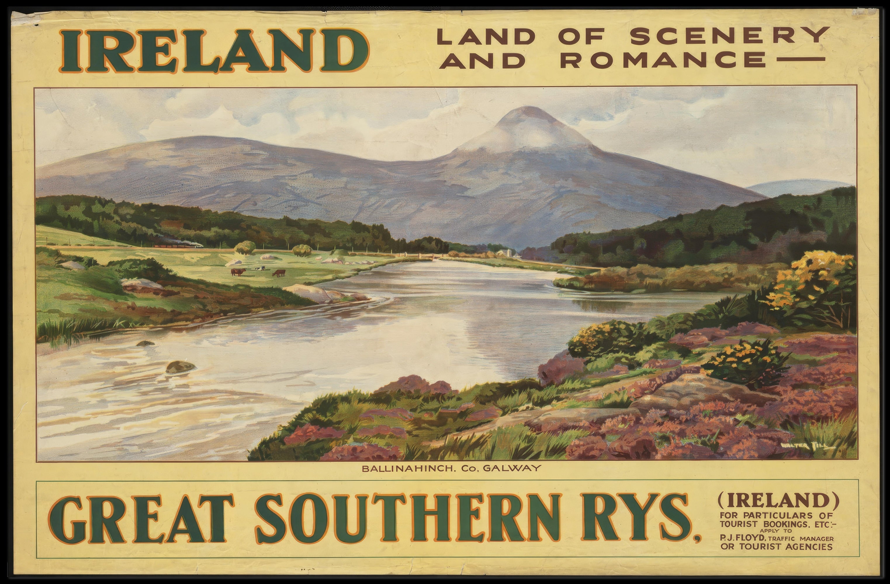 Vintage Ireland Poster: Serene River Scene PosterGoat