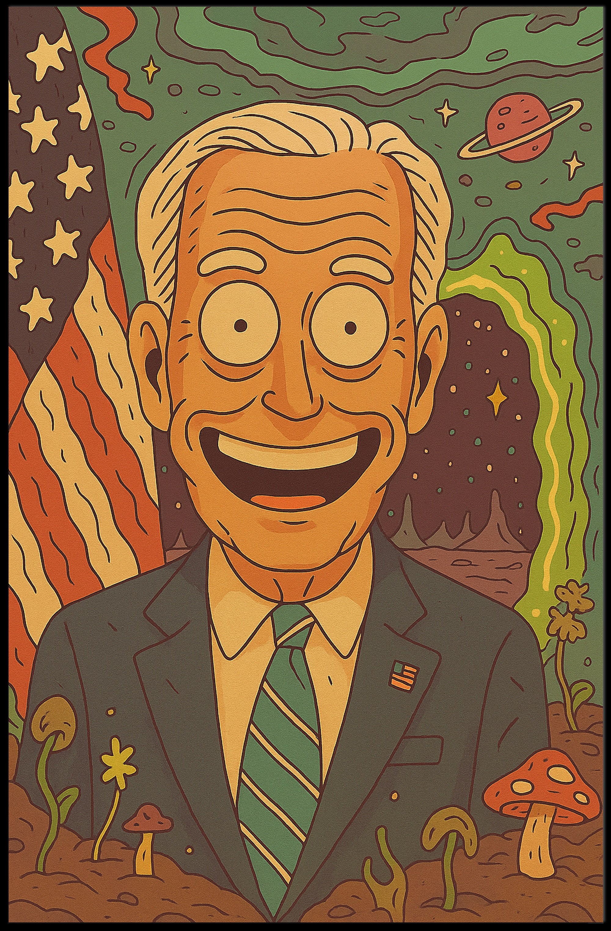 Cosmic Presidential Portrait Poster PosterGoat