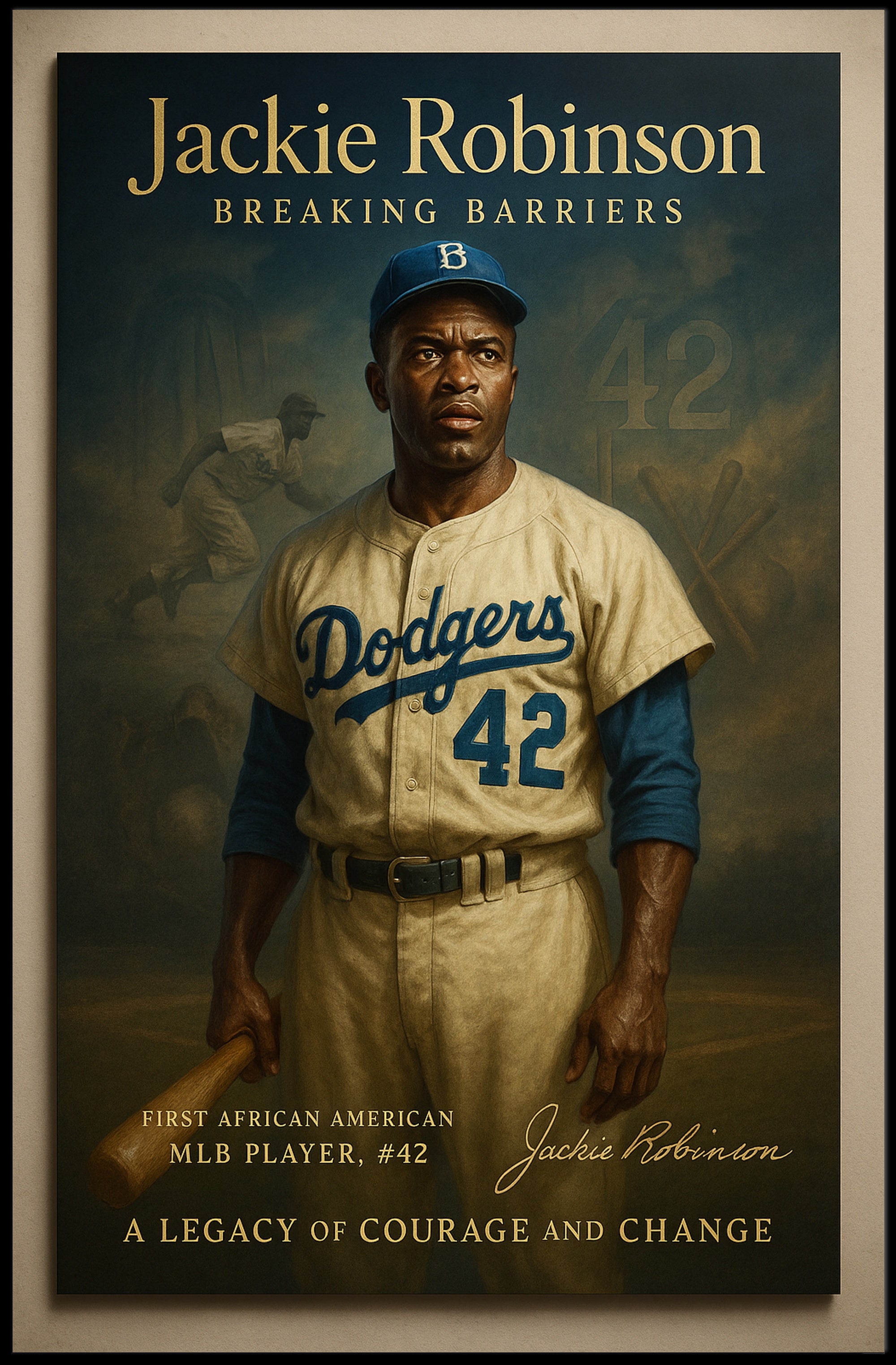 Jackie Robinson Inspirational Sports Poster