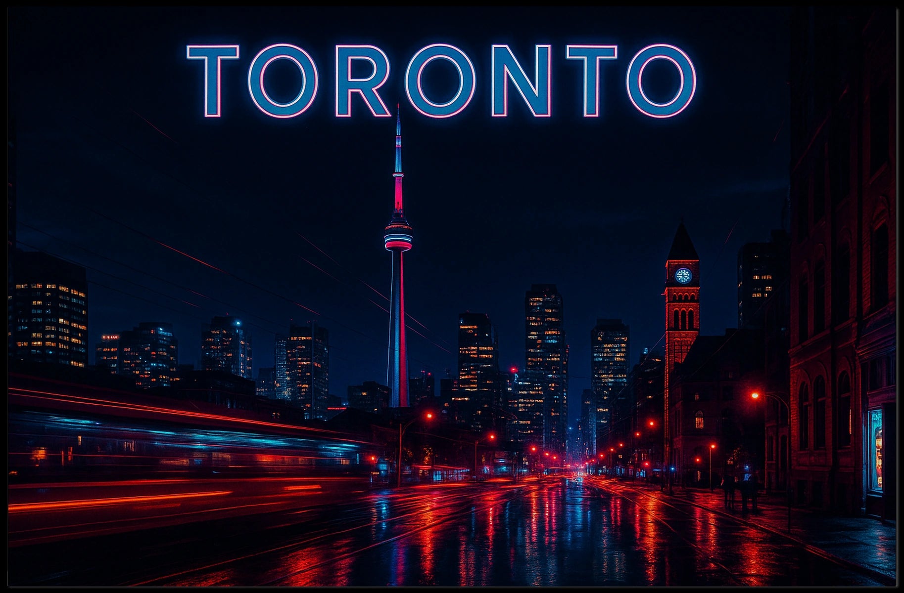 Toronto at Night Poster