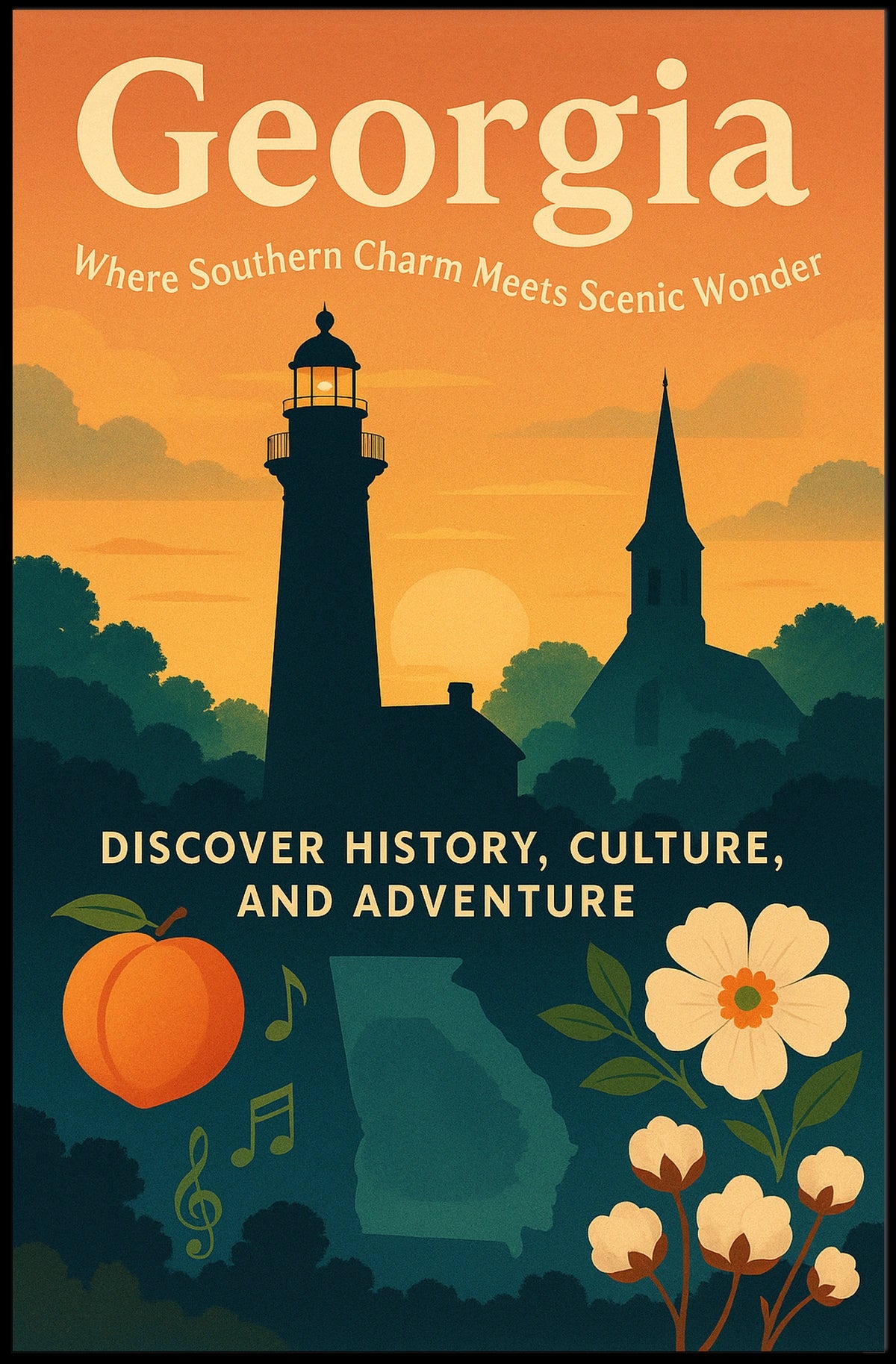 Georgia Where Southern Charm Meets Poster