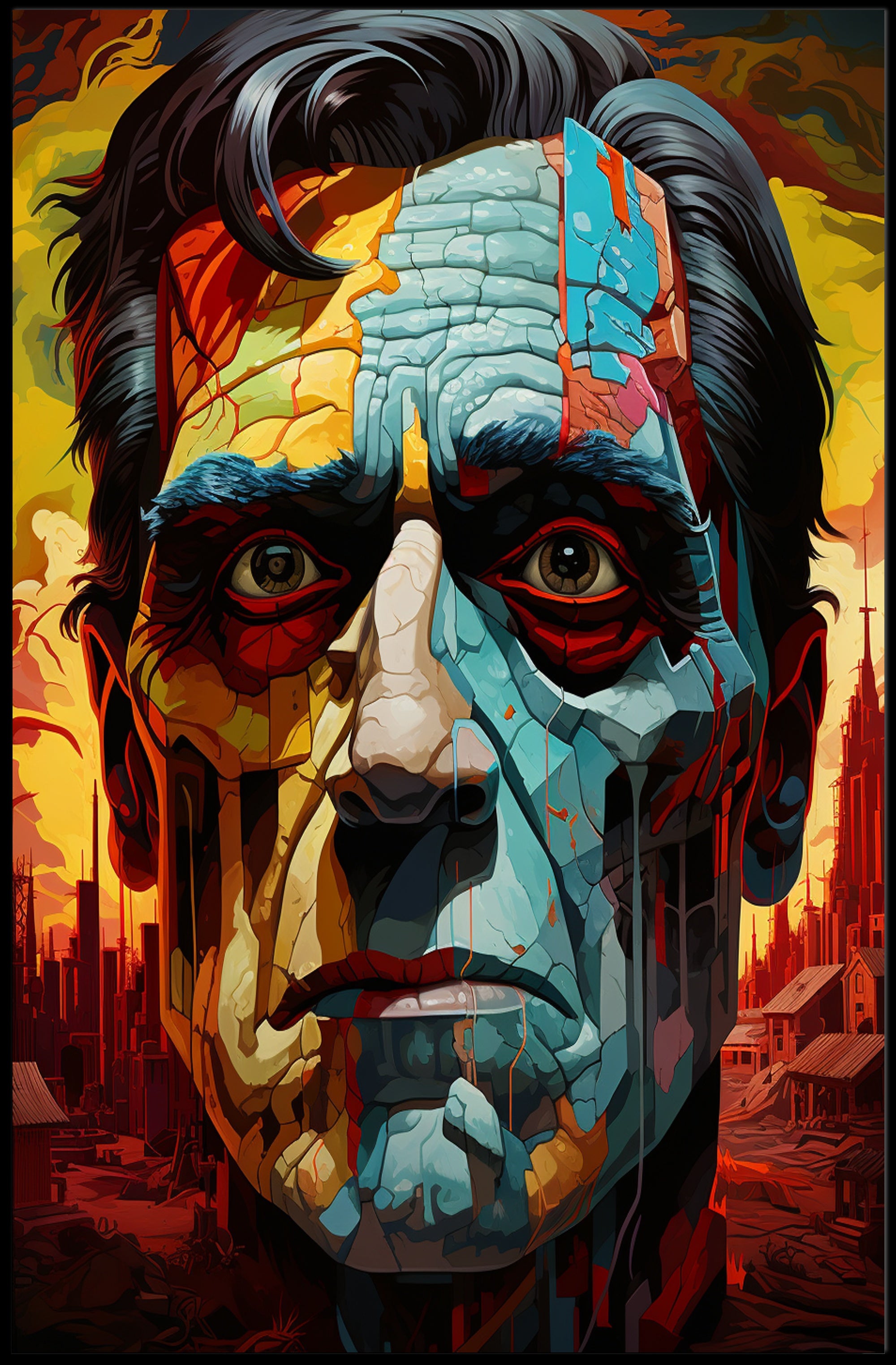 Abstract Portrait Of A Leader Abstract Poster PosterGoat