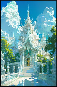 Majestic Thai Temple Fantasy Art Poster Print