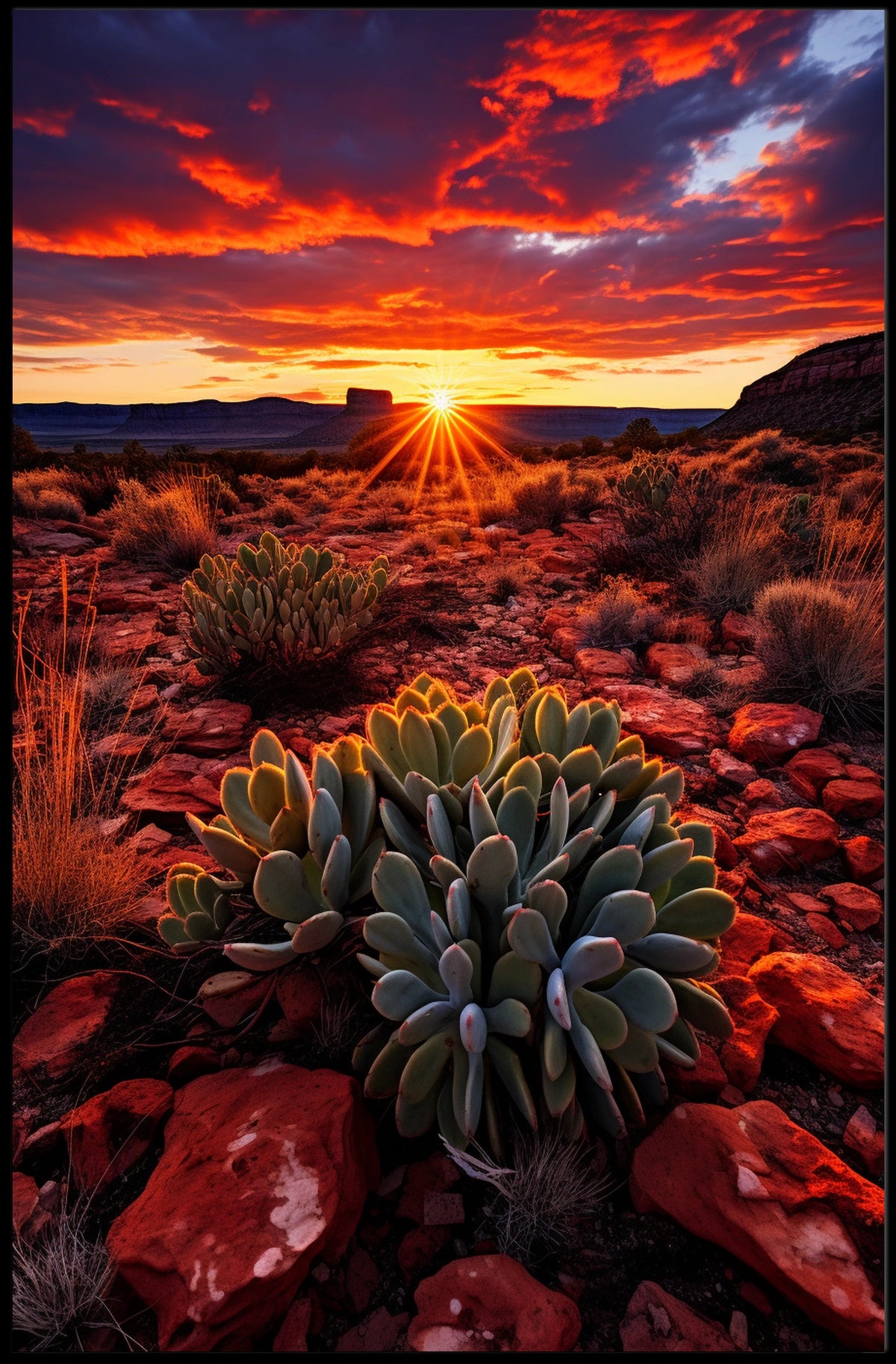 Desert Sunset Serenity Poster