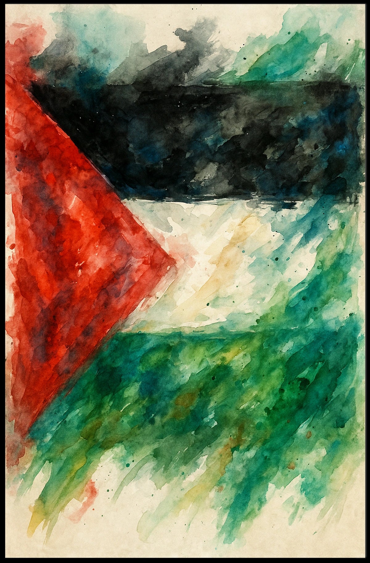 Abstract Watercolor Flag Abstract Poster
