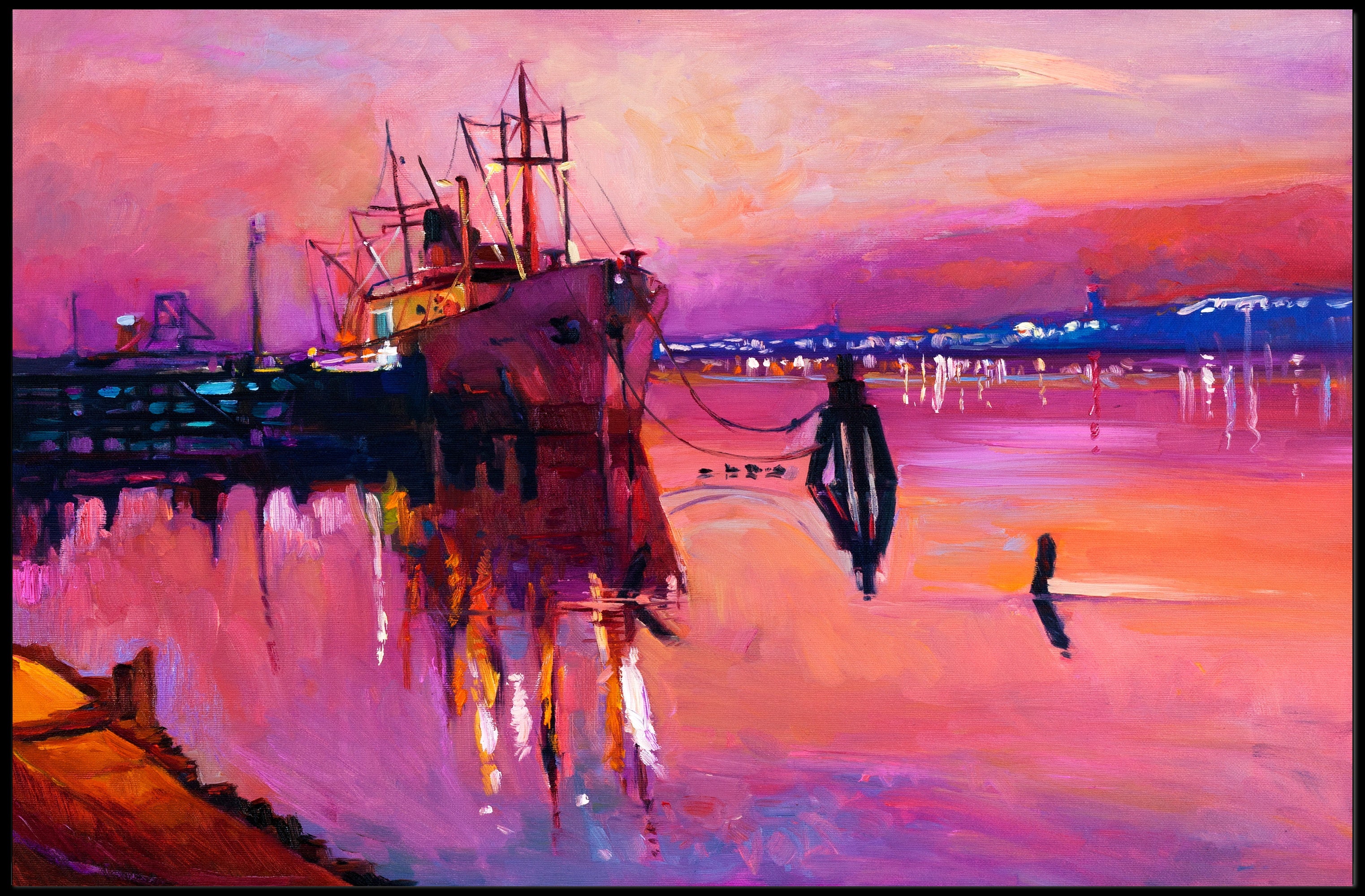 Sunset Harbor Serenity Poster