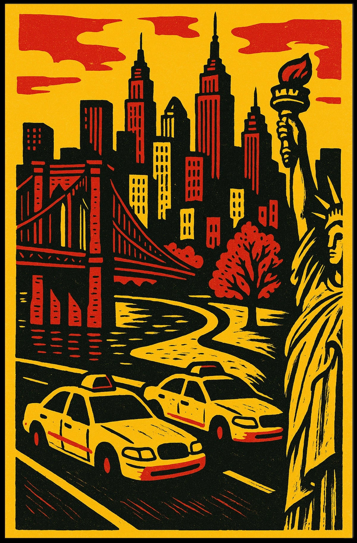 New York Vibes Poster For City Lovers Bold Wall Art