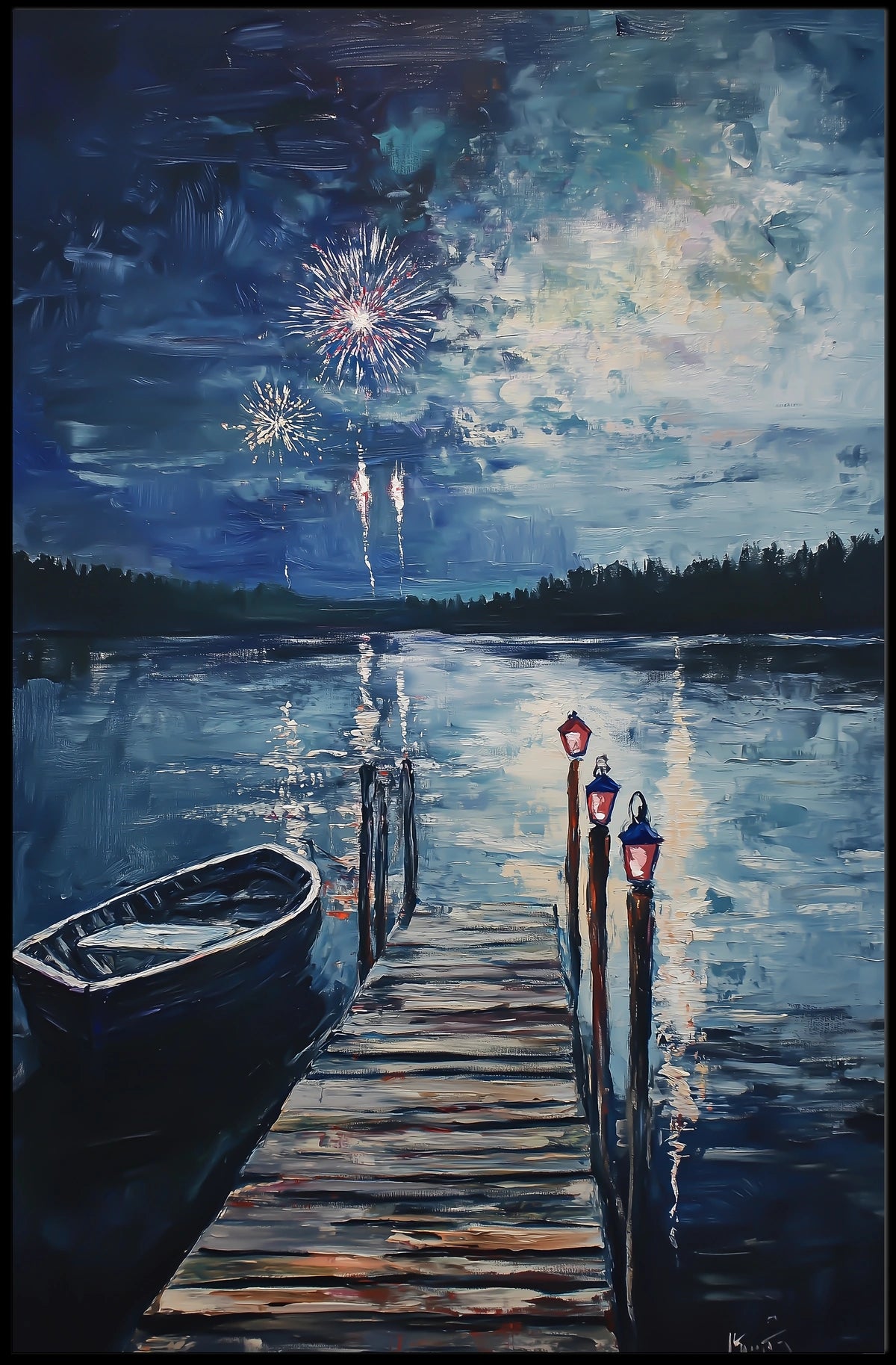 peaceful lakeside Poster