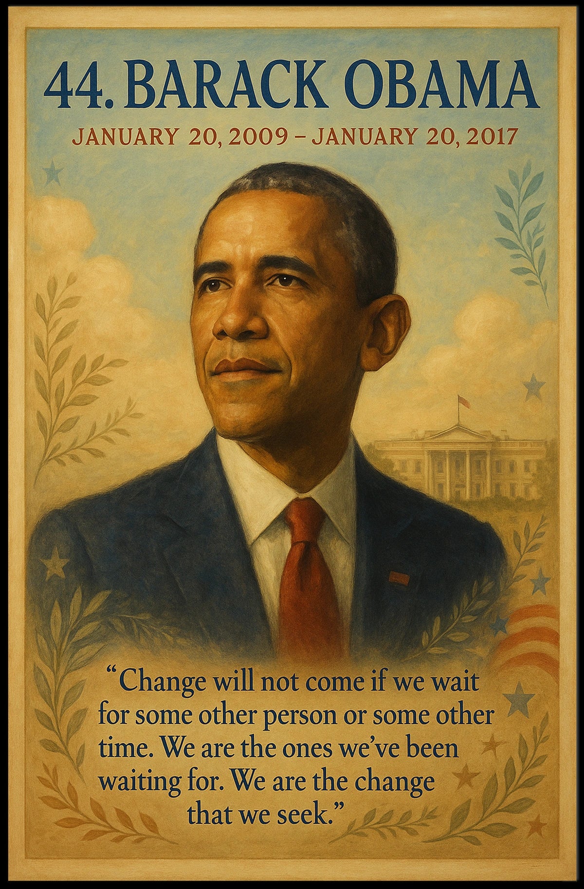 Barack Obama Change Inspirational Patriotic Poster