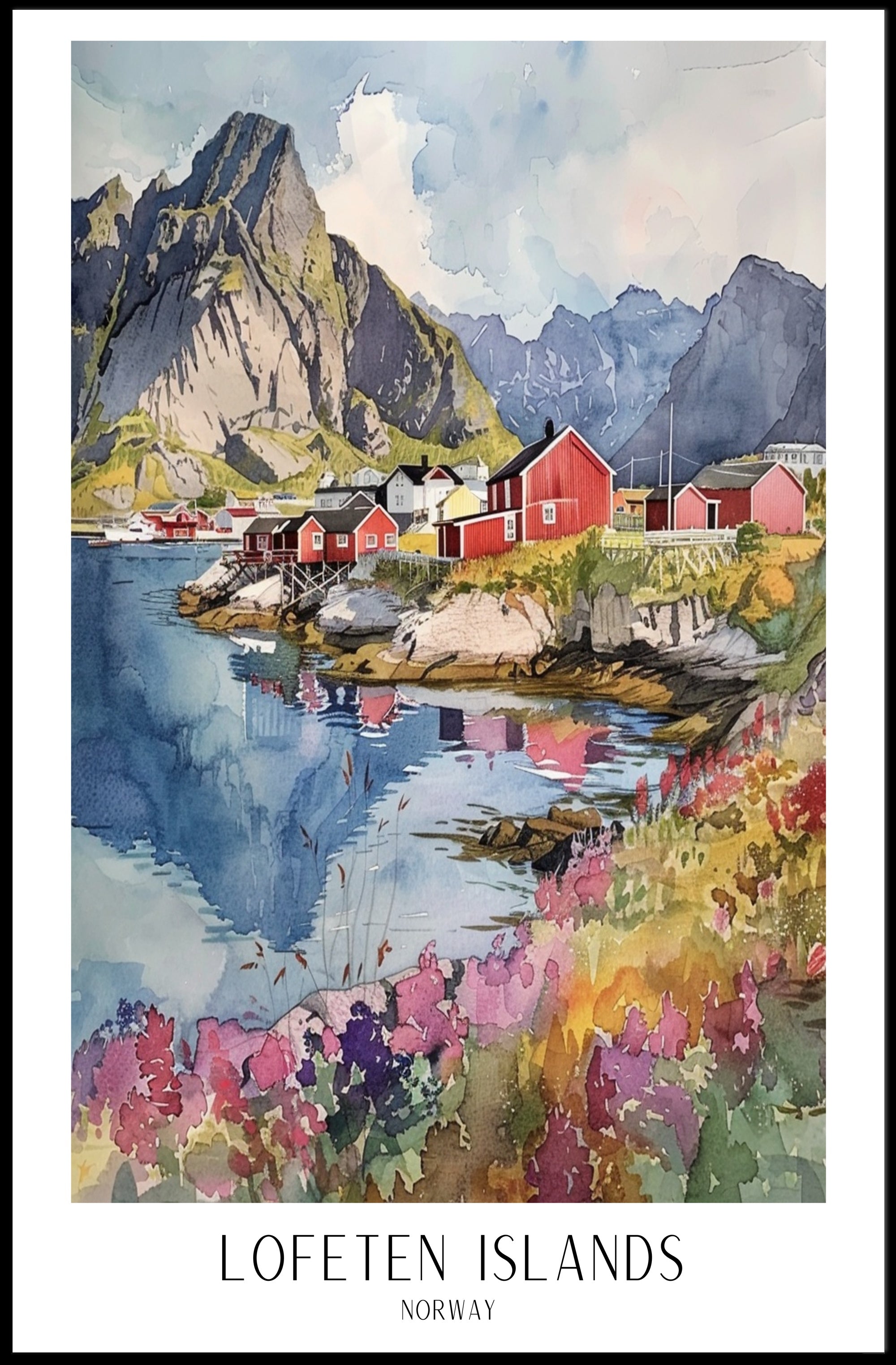 Lofoten Islands Scenic Travel Poster PosterGoat