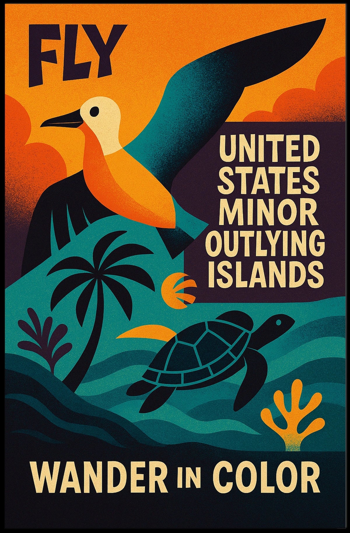 Wander in Color United States Minor Outlying Islands Poster