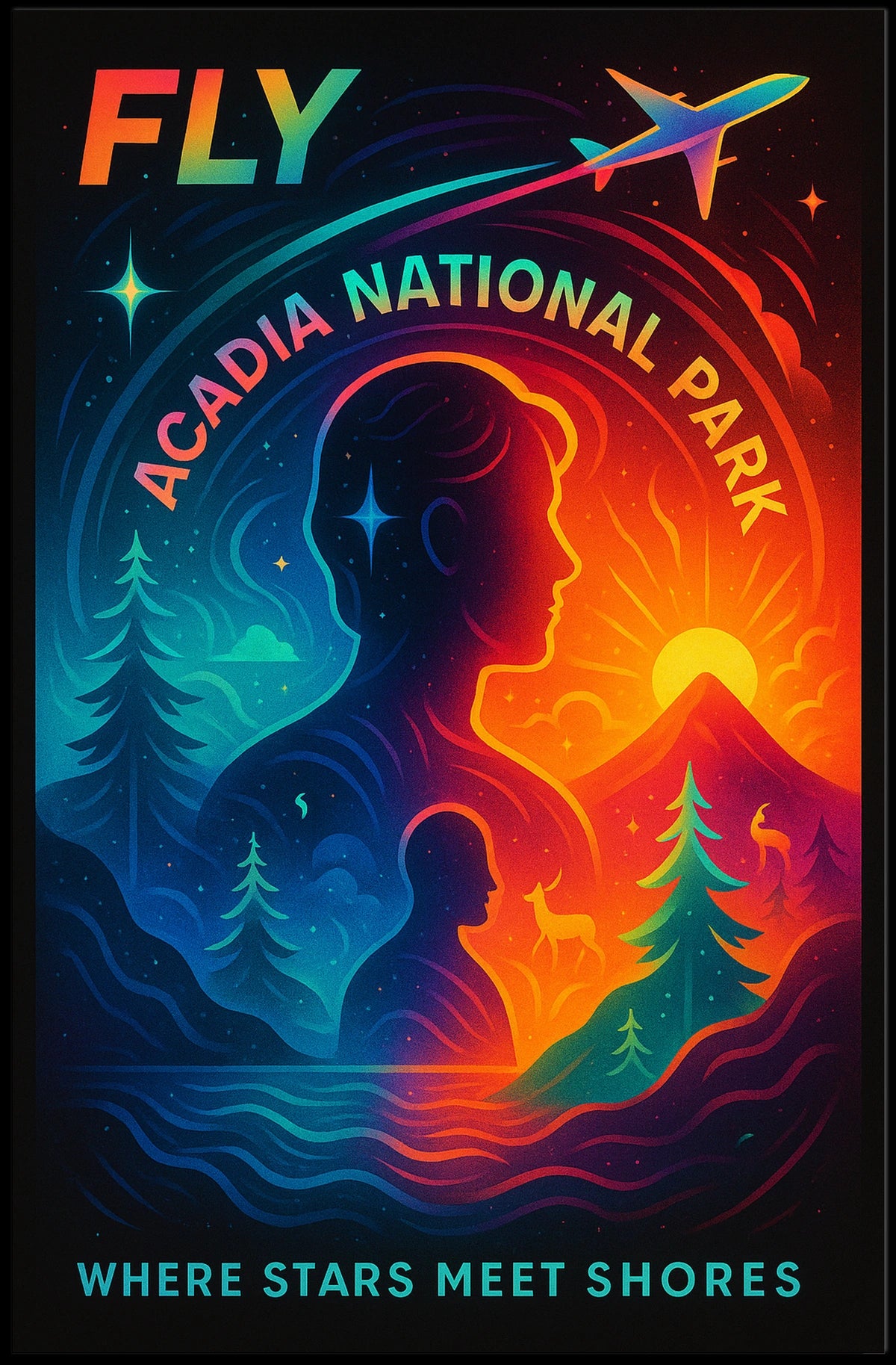Fly to Acadia National Park Poster