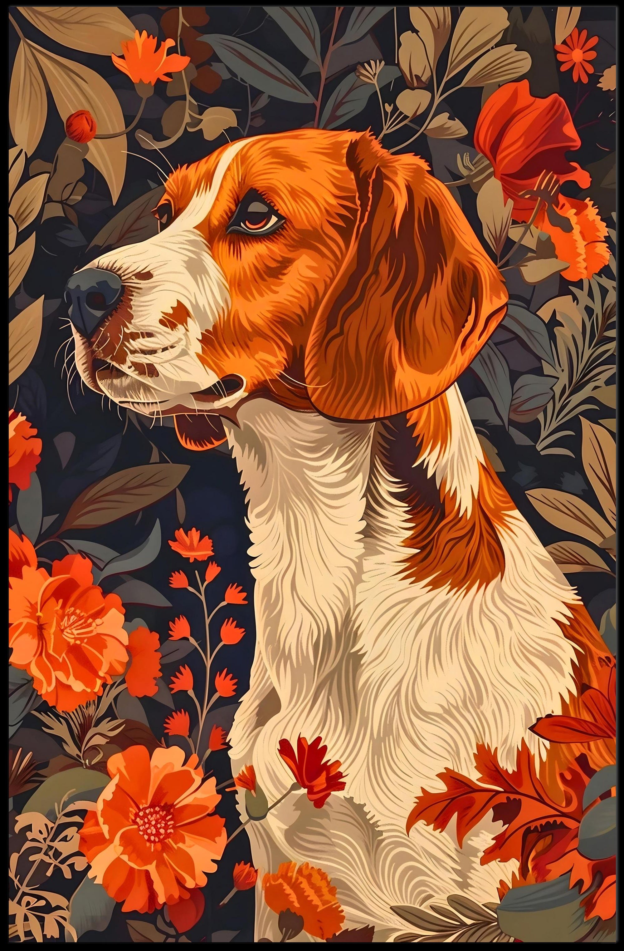 Autumn Canine Elegance Wall Art Print