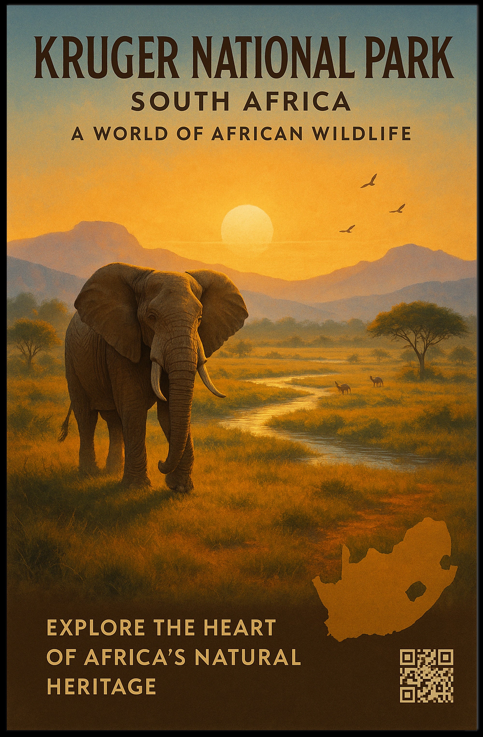 Kruger National Park Scenic Poster Wall Art