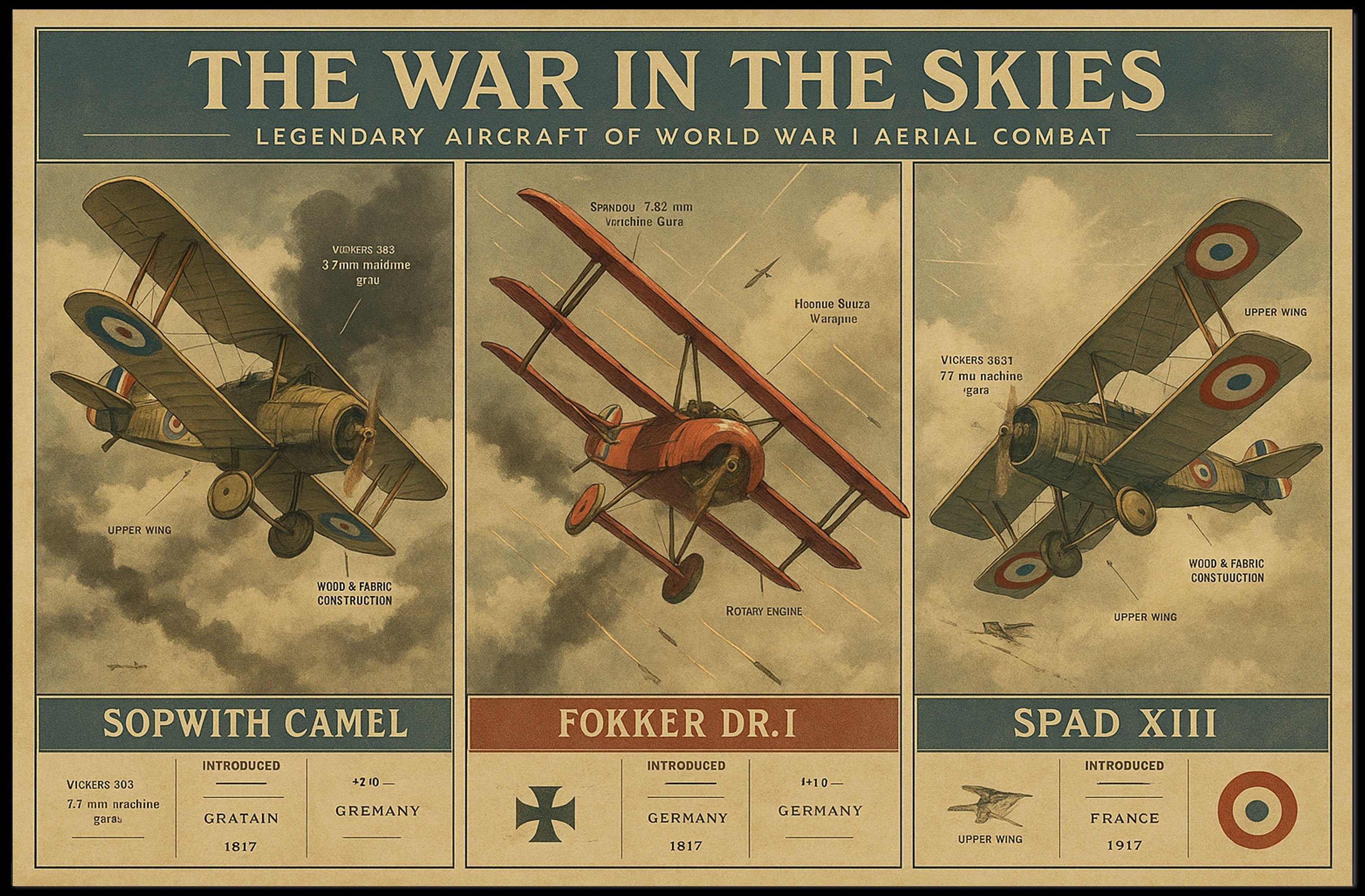 Legendary Aircraft of World War I Poster