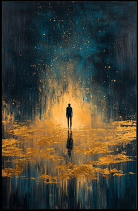 Solitude and Reflection in a Cosmic Abstract or Artistic Poster
