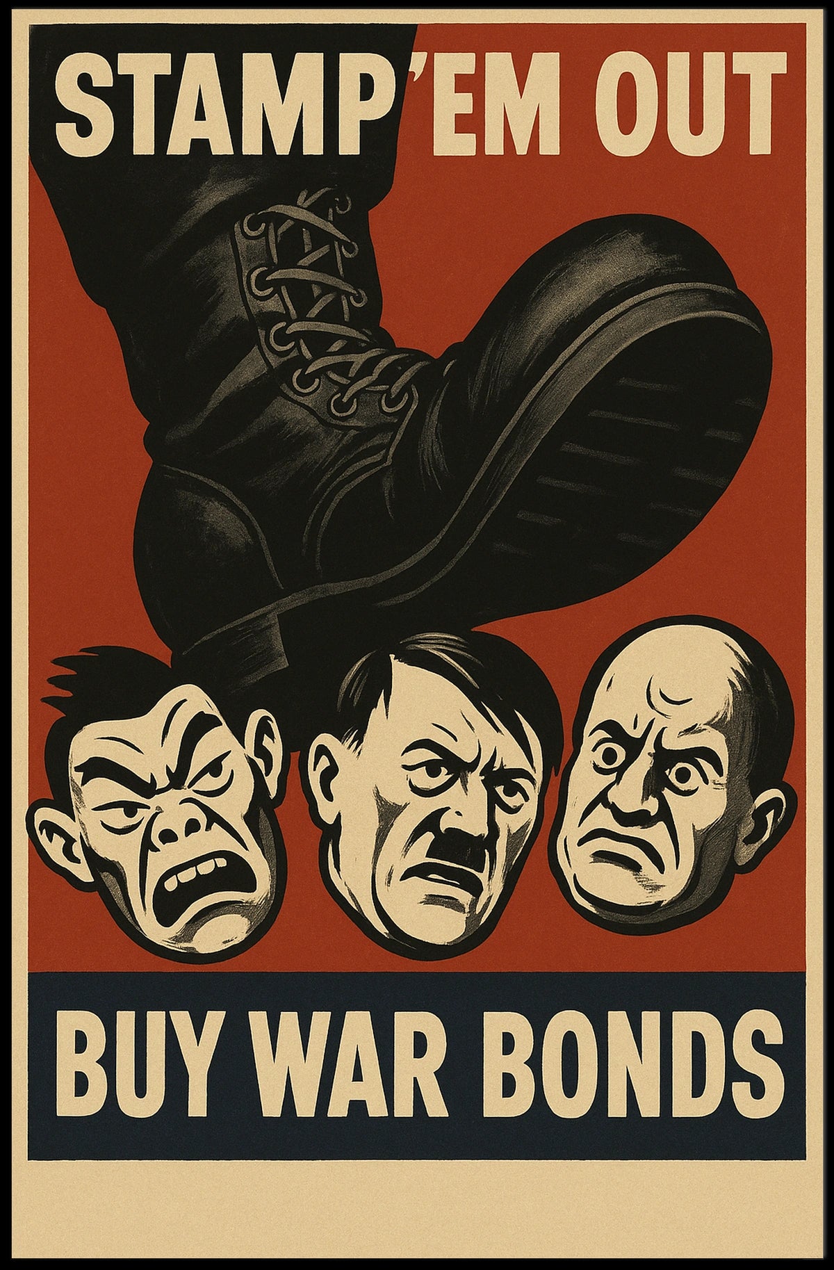 Stamp Em Out War Bonds Propaganda Poster