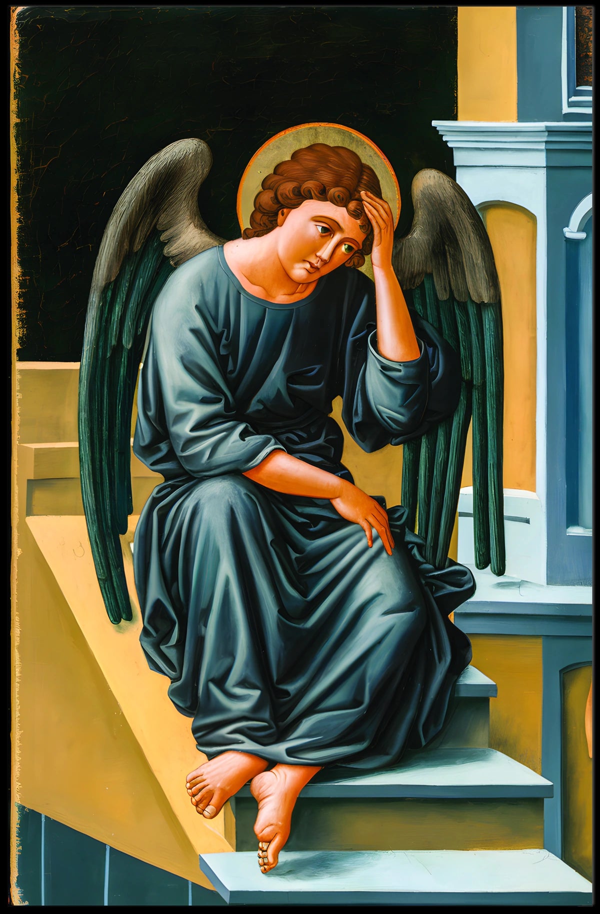 Contemplative Angel Poster