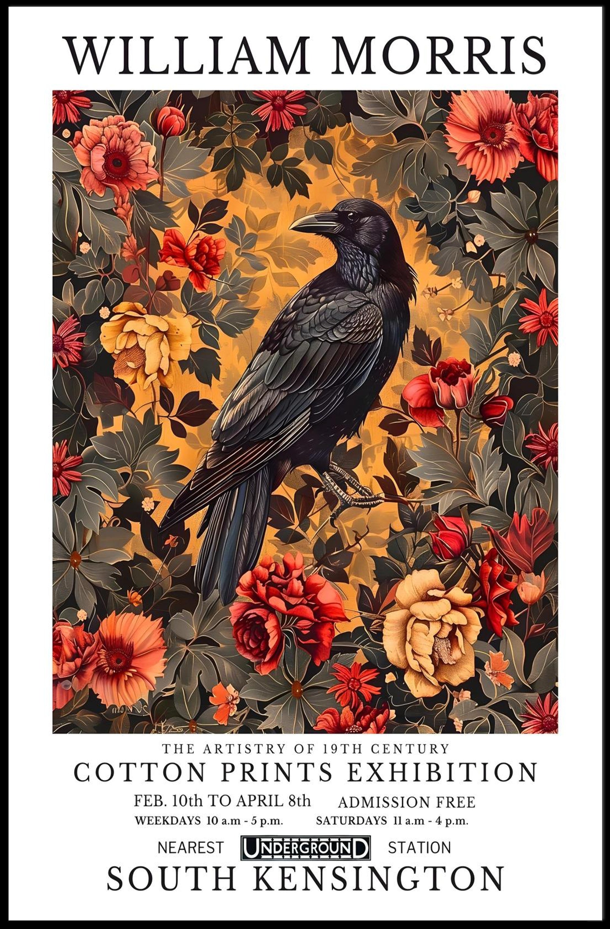 19th Century William Morris Floral Art Artistic Poster