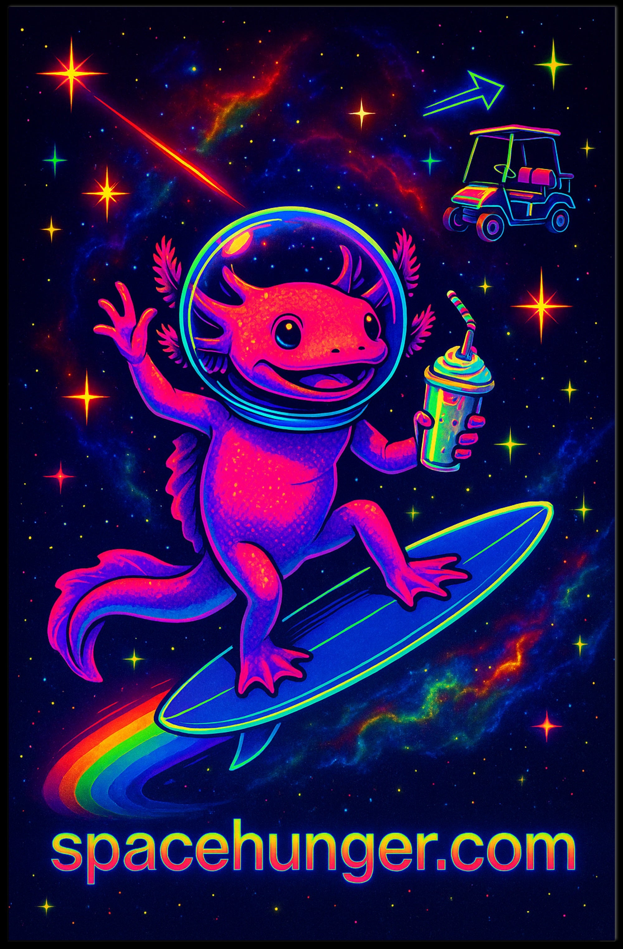 Axolotl Cosmic Adventure in Space or Astronomy Poster