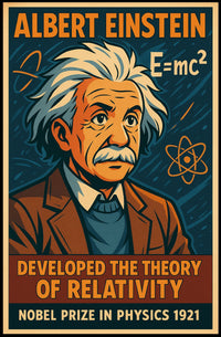 Einstein Relativity Theory Concept Physics Education Design Poster